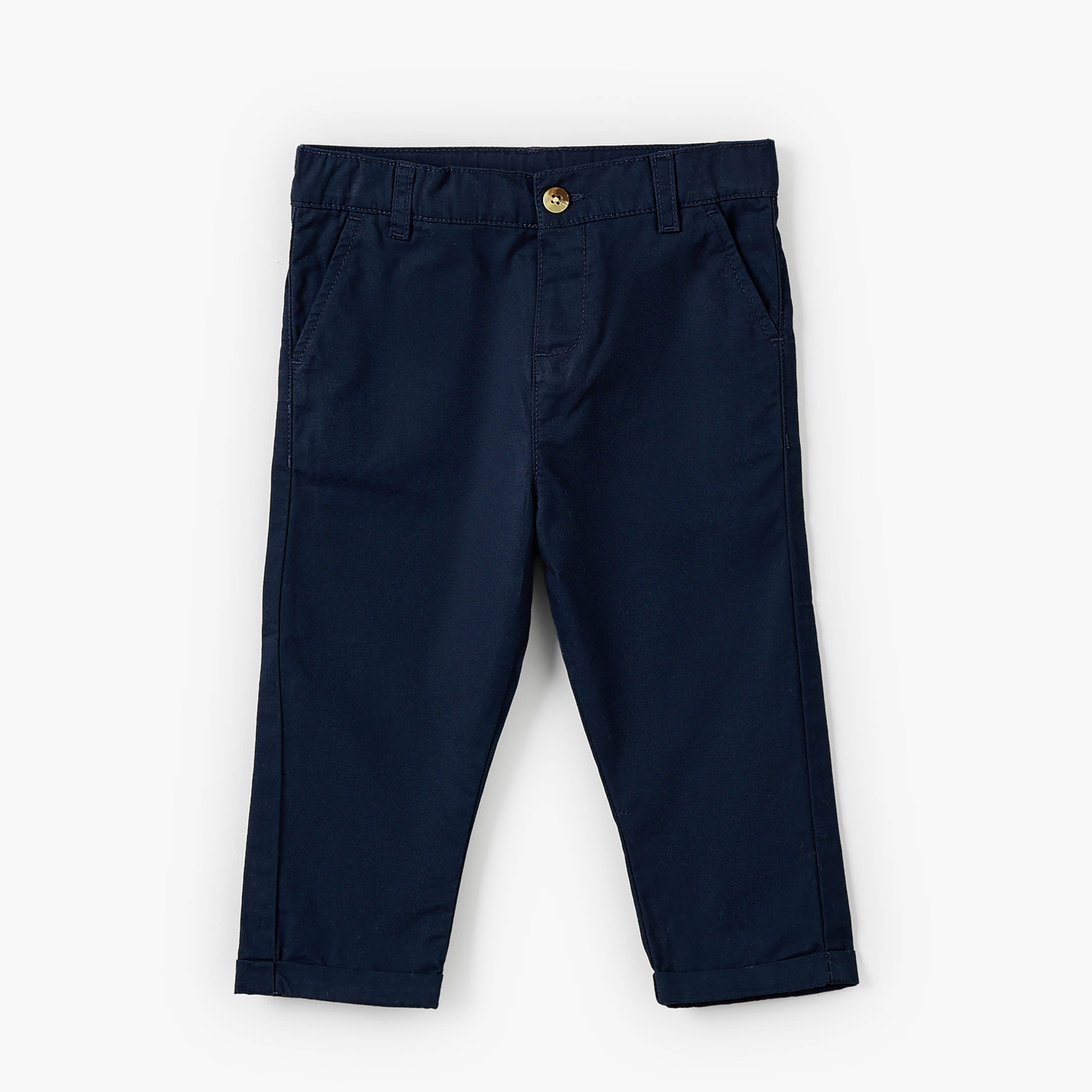 Juniors Buttoned Waist Pants with Pockets-baby-boys-clothing-bottoms-trousers-image-1