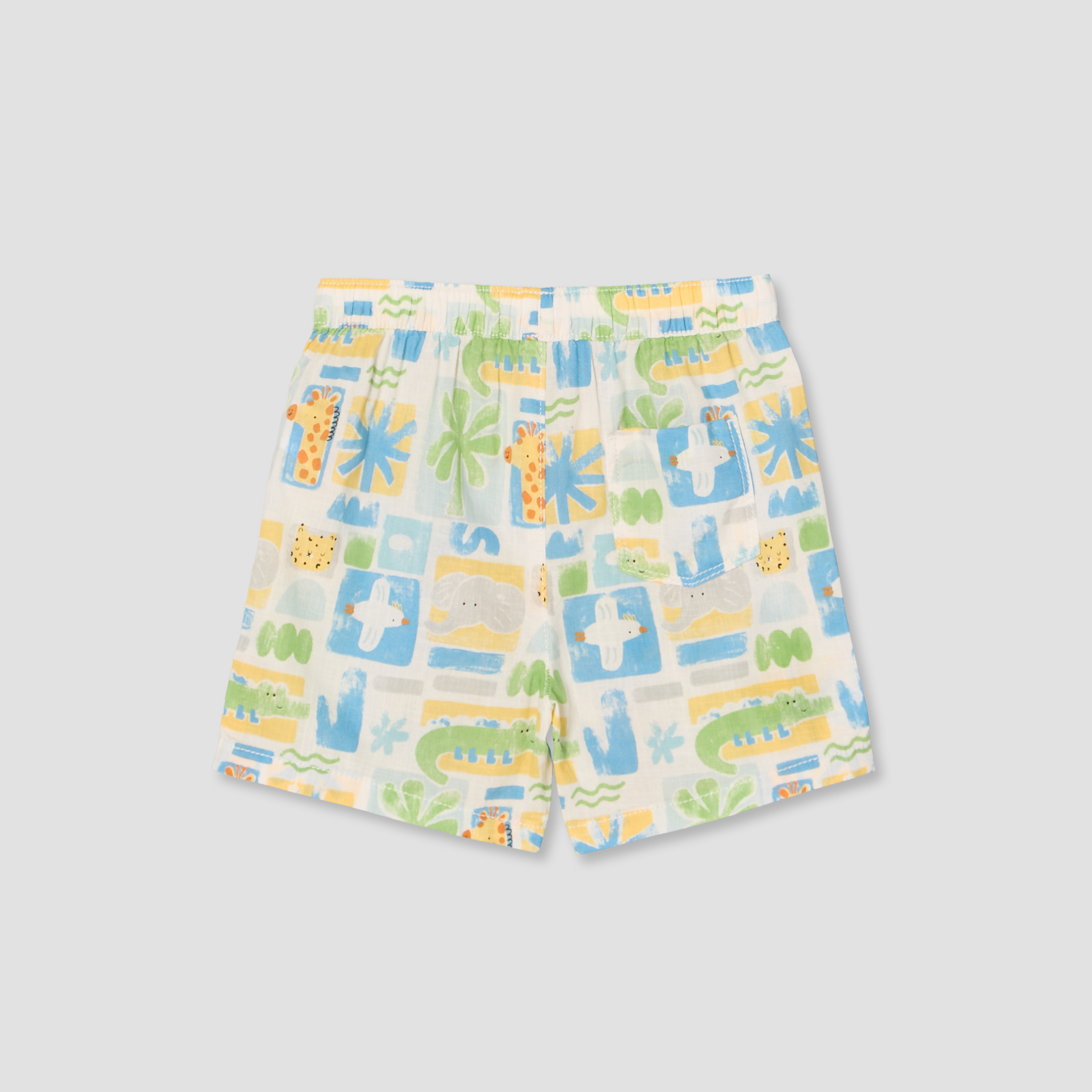 طقم قميص بياقة عادية وأكمام قصيرة مع شورت بطبعة سفاري من جونيورز-baby-boys-clothing-setsandcoords-image-5