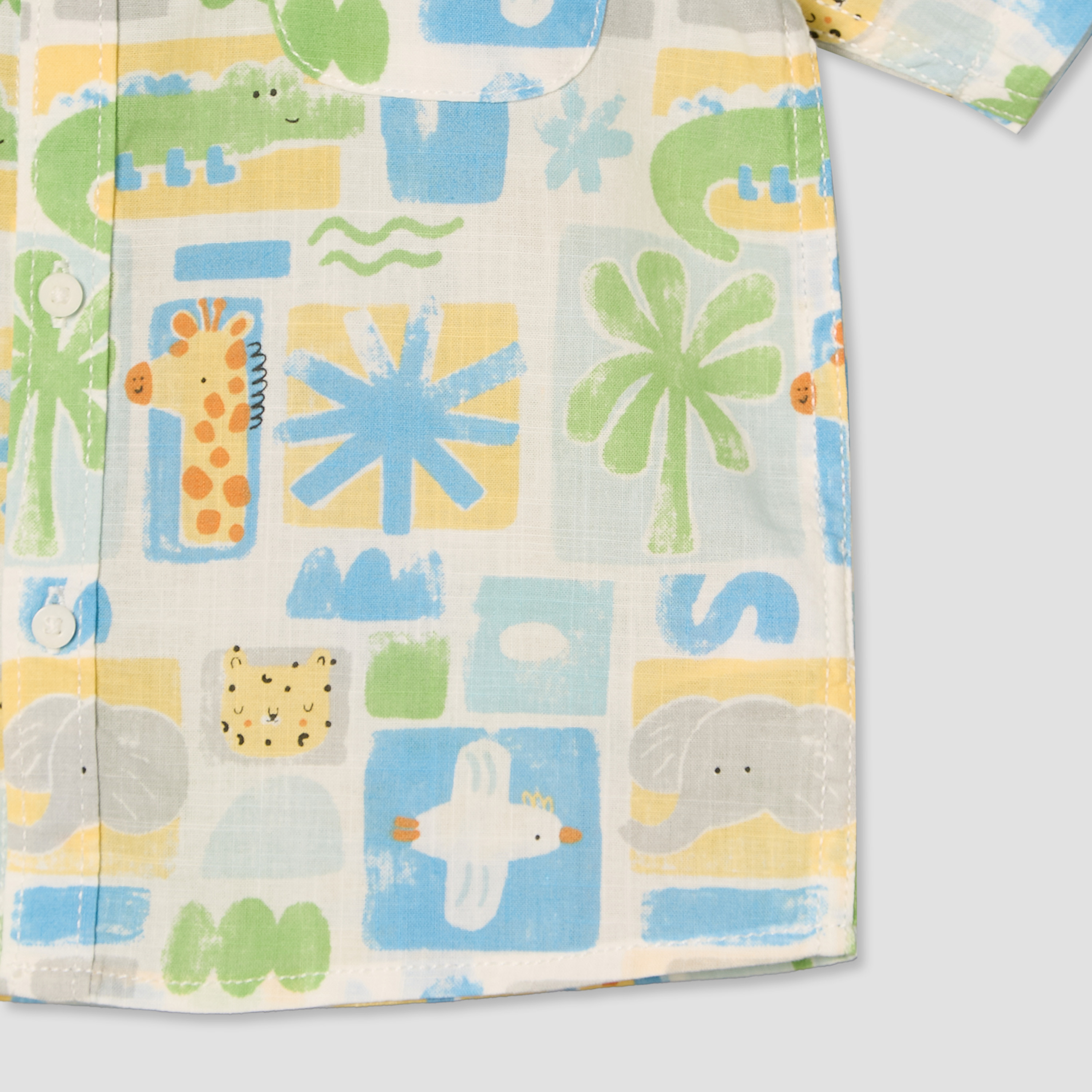 طقم قميص بياقة عادية وأكمام قصيرة مع شورت بطبعة سفاري من جونيورز-baby-boys-clothing-setsandcoords-image-7