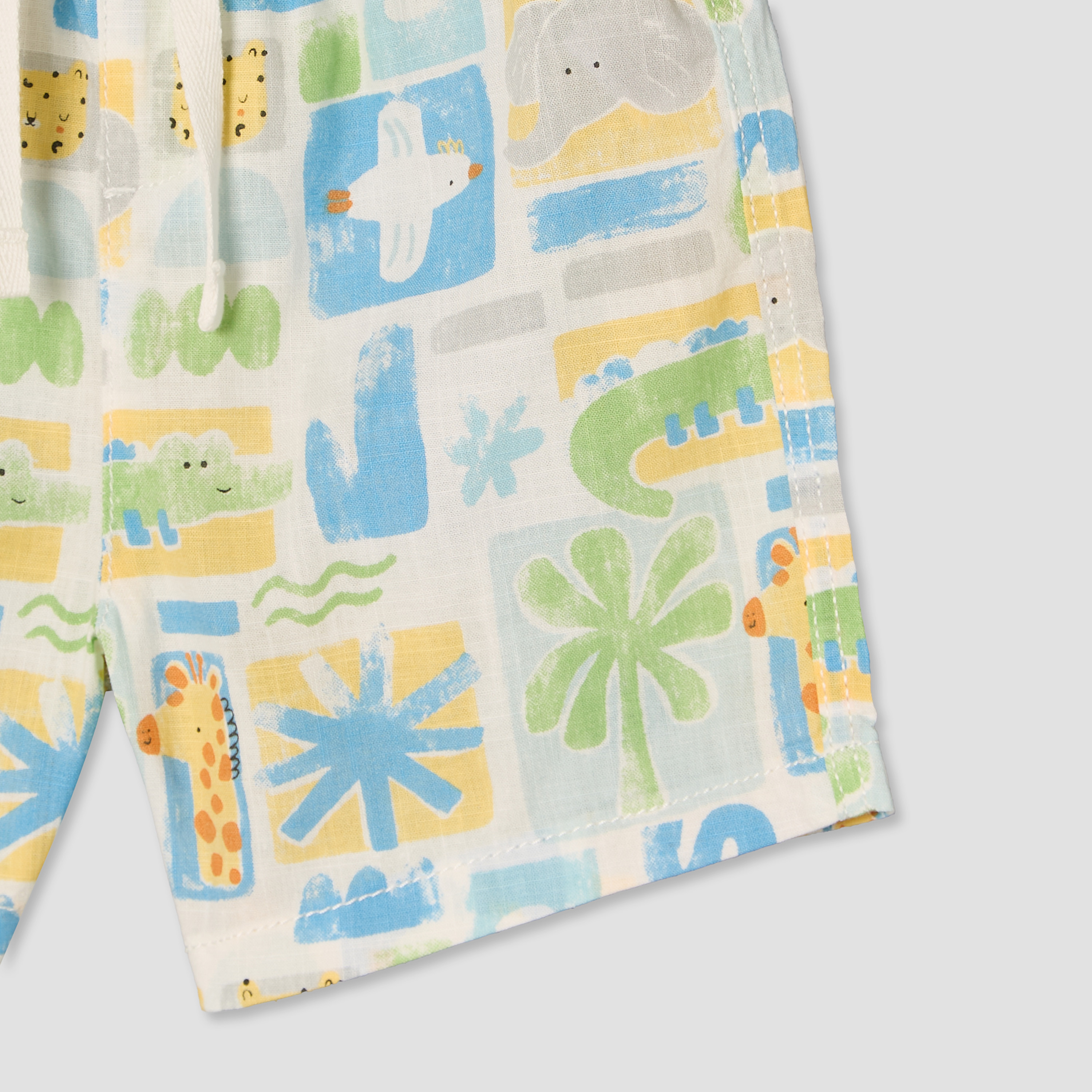 طقم قميص بياقة عادية وأكمام قصيرة مع شورت بطبعة سفاري من جونيورز-baby-boys-clothing-setsandcoords-image-9
