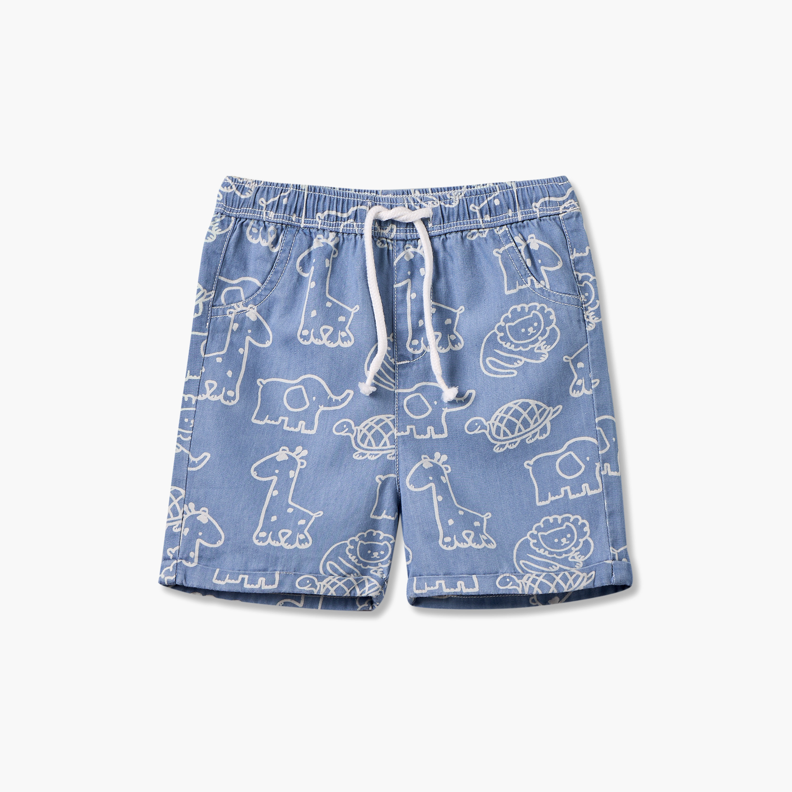Giggles Collared Short Sleeves Shirt and Shorts Set with Safari Print-baby-boys-clothing-setsandcoords-image-3