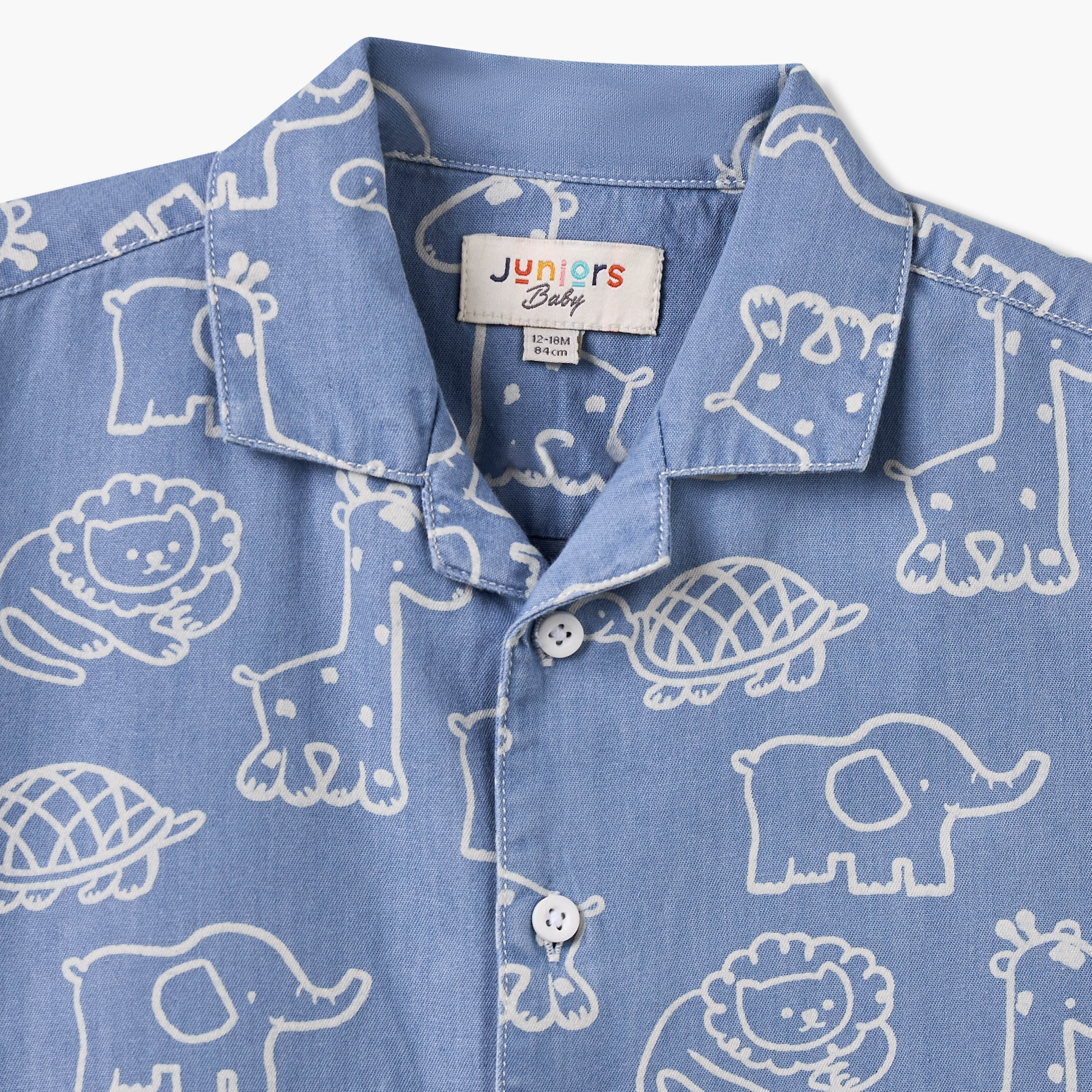 Giggles Collared Short Sleeves Shirt and Shorts Set with Safari Print-baby-boys-clothing-setsandcoords-image-6