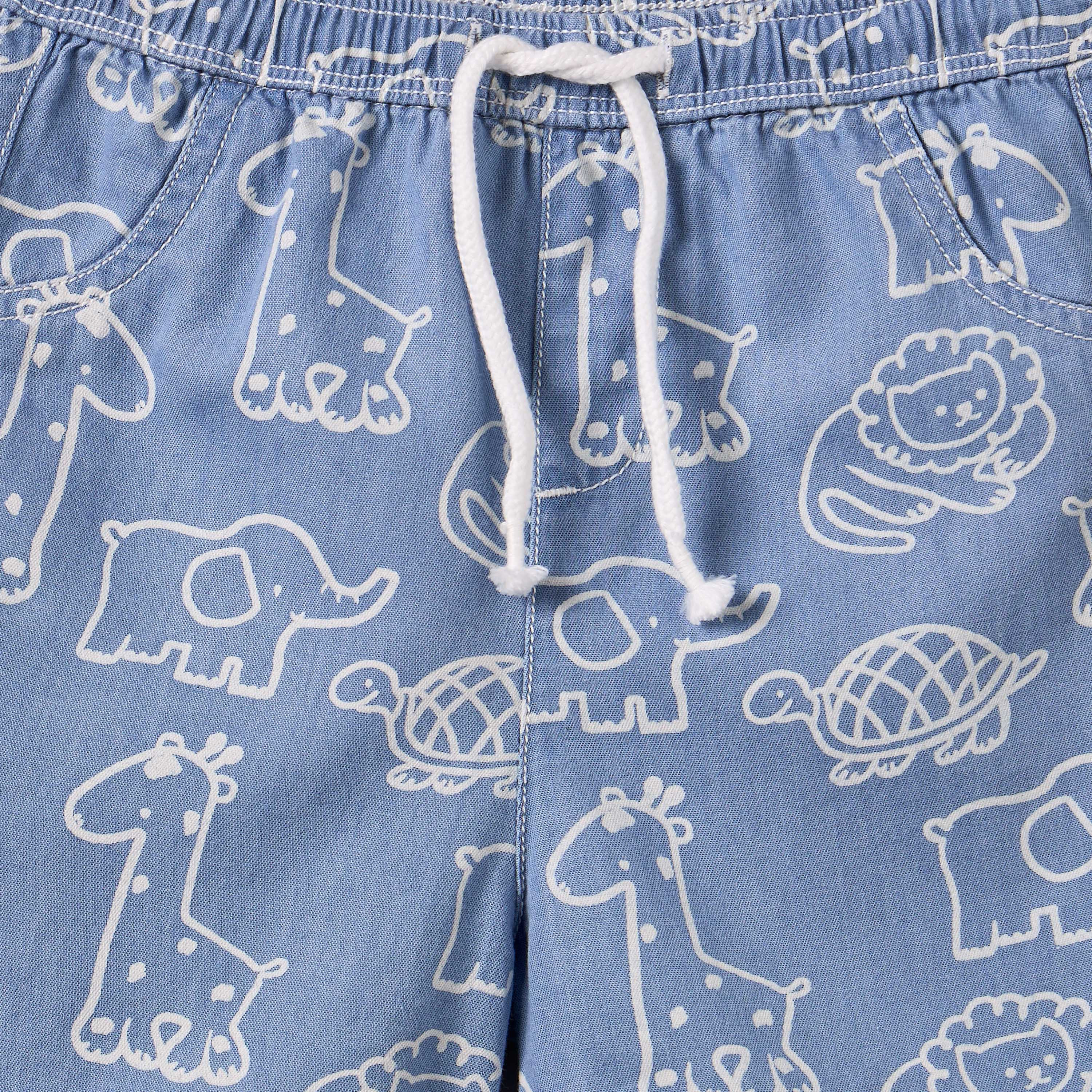 Giggles Collared Short Sleeves Shirt and Shorts Set with Safari Print-baby-boys-clothing-setsandcoords-image-9