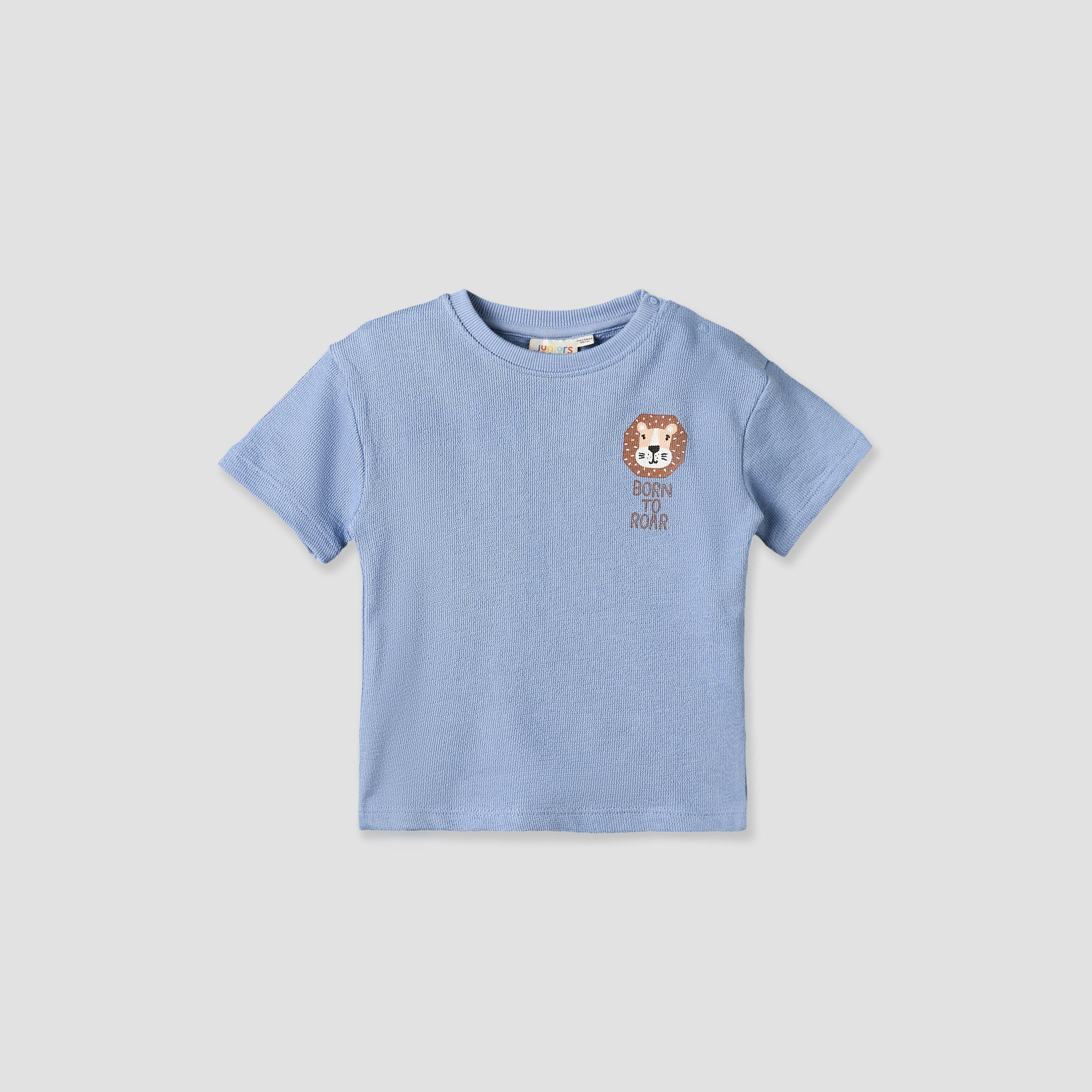 Juniors Round Neck Short Sleeves T-shirt and Shorts Set with Stripes-baby-boys-clothing-setsandcoords-image-3
