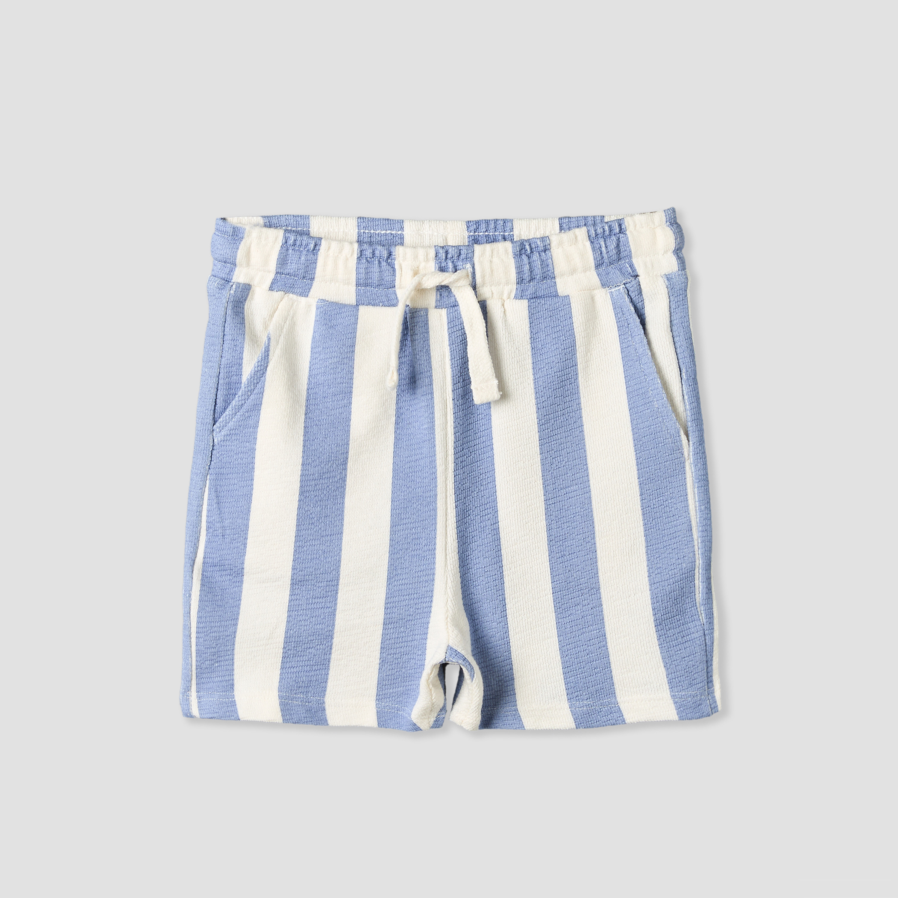 Juniors Round Neck Short Sleeves T-shirt and Shorts Set with Stripes-baby-boys-clothing-setsandcoords-image-4