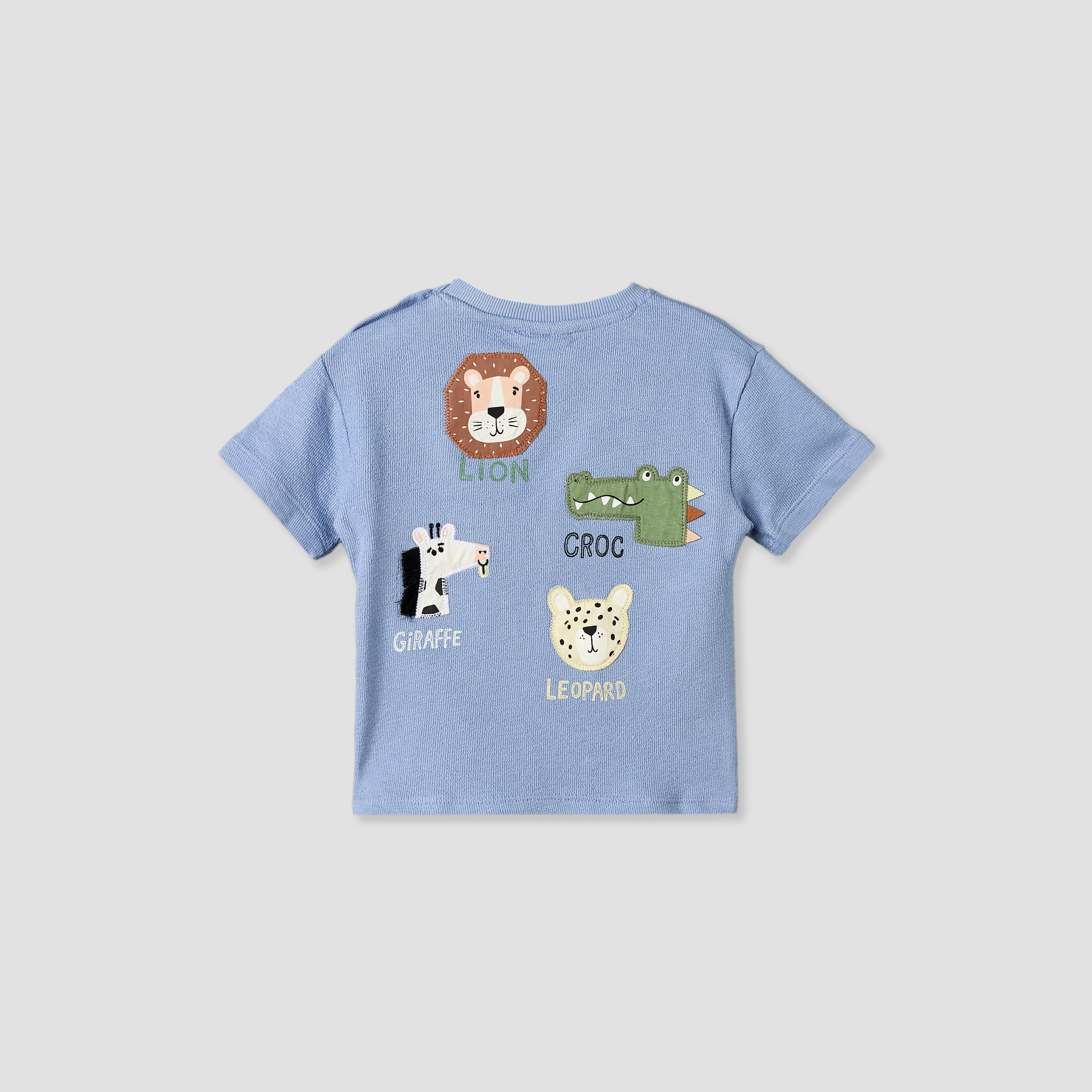 Juniors Round Neck Short Sleeves T-shirt and Shorts Set with Stripes-baby-boys-clothing-setsandcoords-image-5
