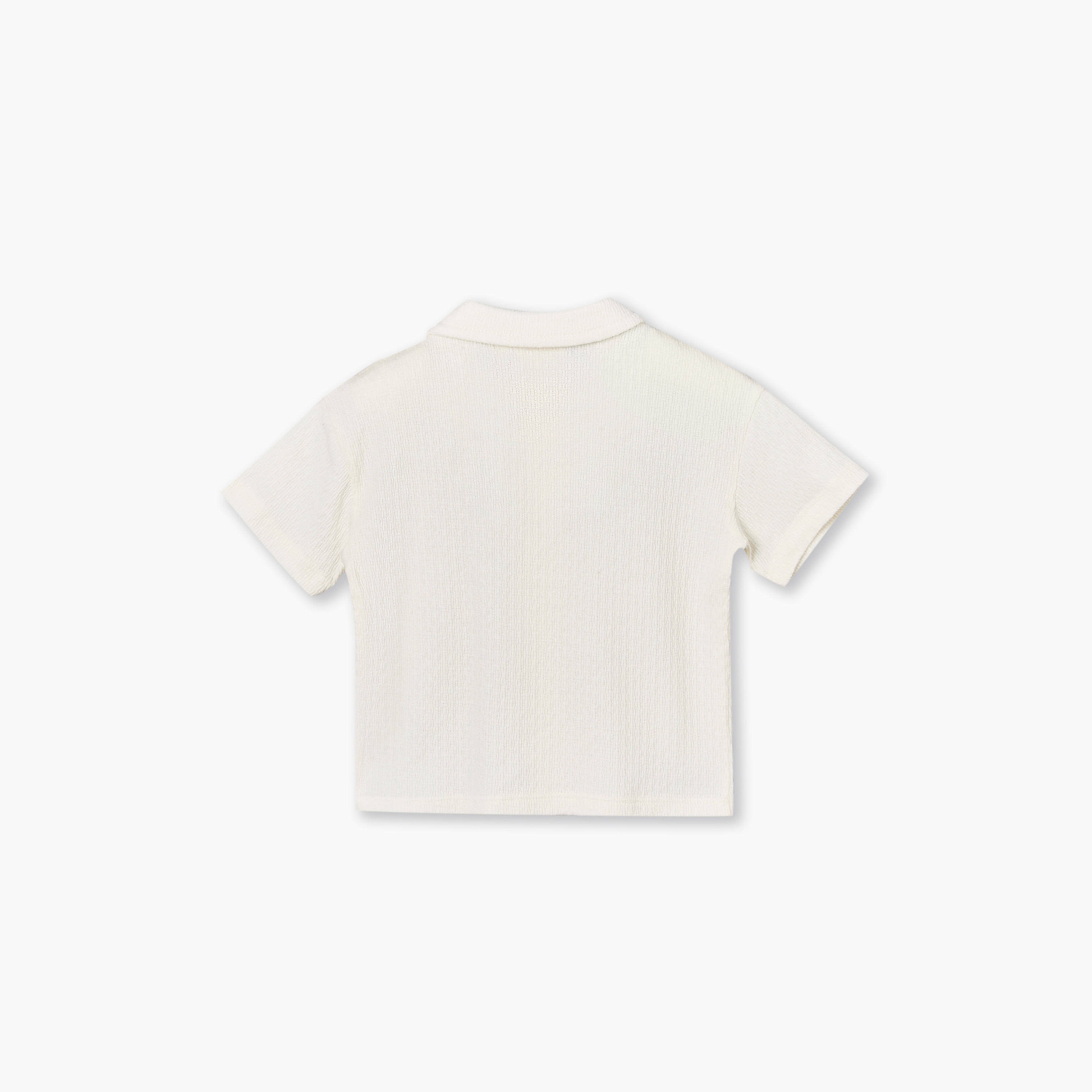 طقم شورت وقميص بارز الملمس بياقة عادية وأكمام قصيرة من جونيورز-baby-boys-clothing-setsandcoords-image-4