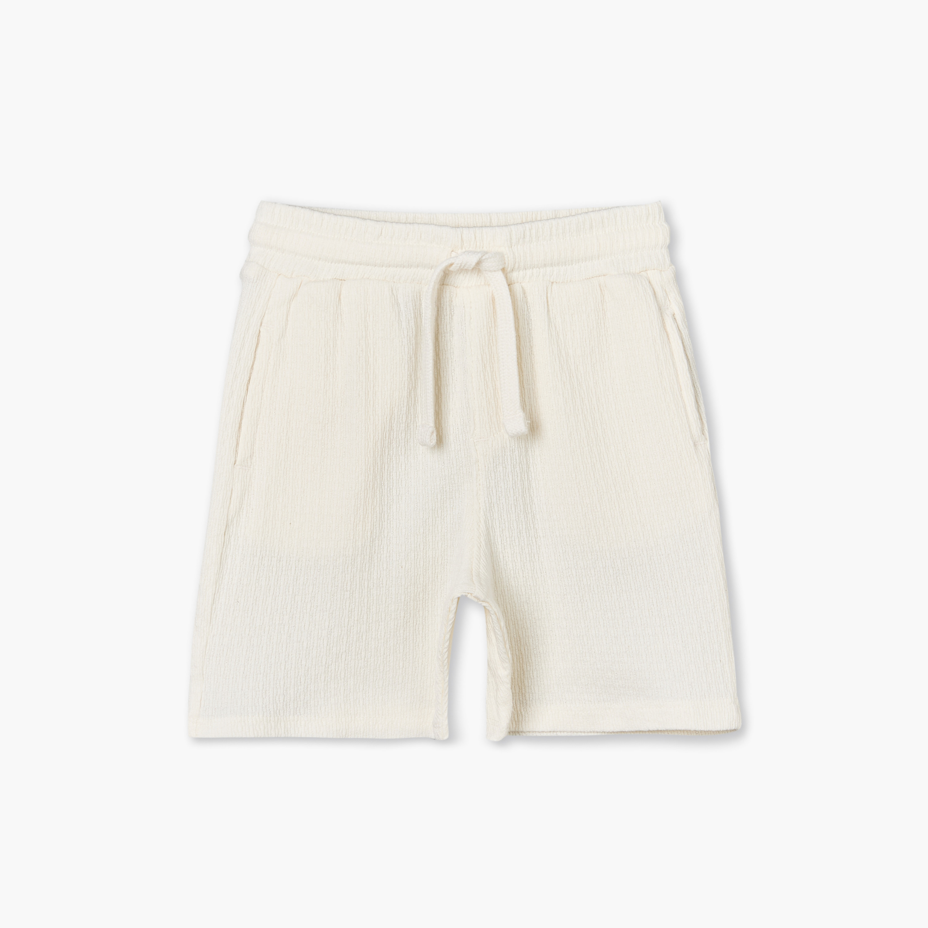 طقم شورت وقميص بارز الملمس بياقة عادية وأكمام قصيرة من جونيورز-baby-boys-clothing-setsandcoords-image-5