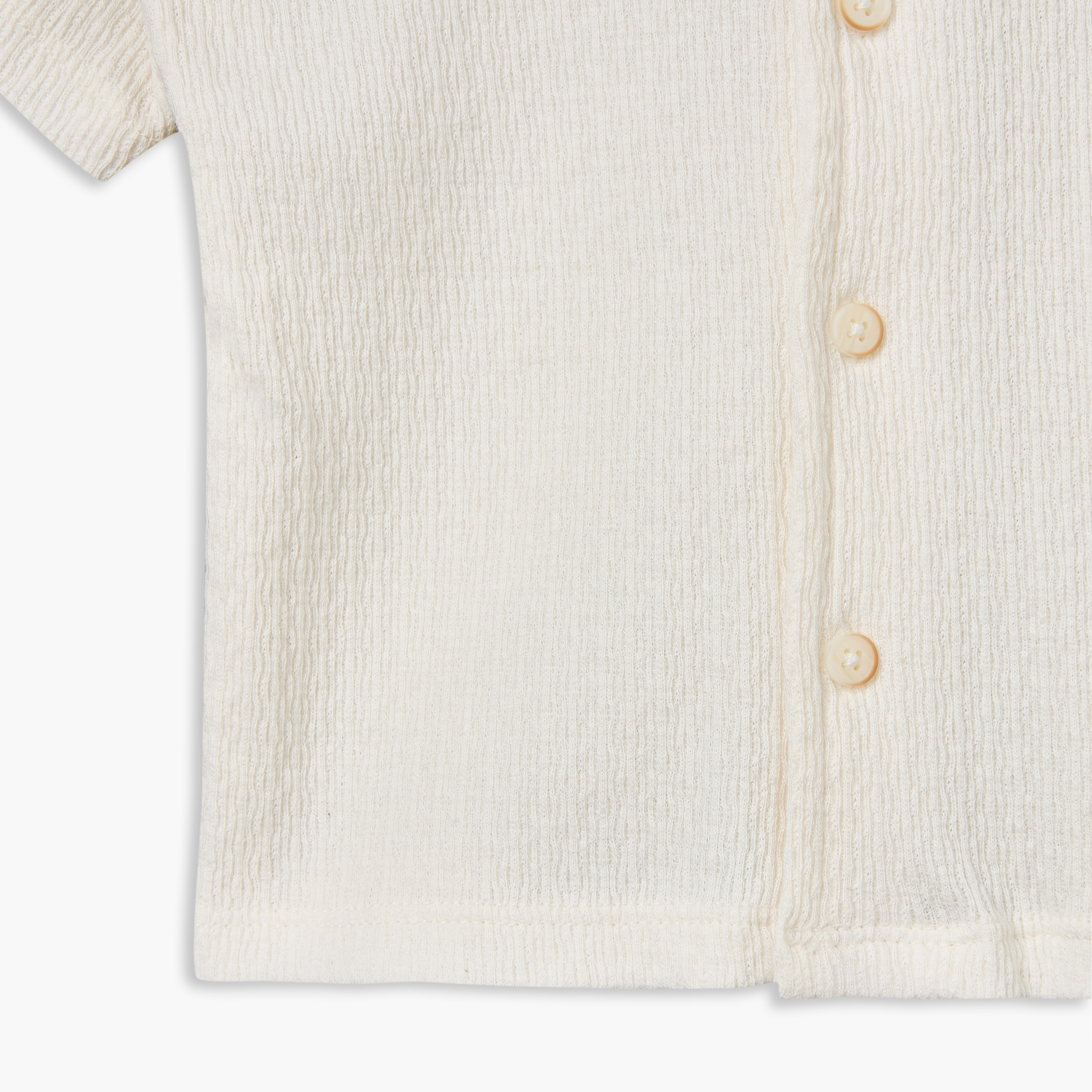 طقم شورت وقميص بارز الملمس بياقة عادية وأكمام قصيرة من جونيورز-baby-boys-clothing-setsandcoords-image-8