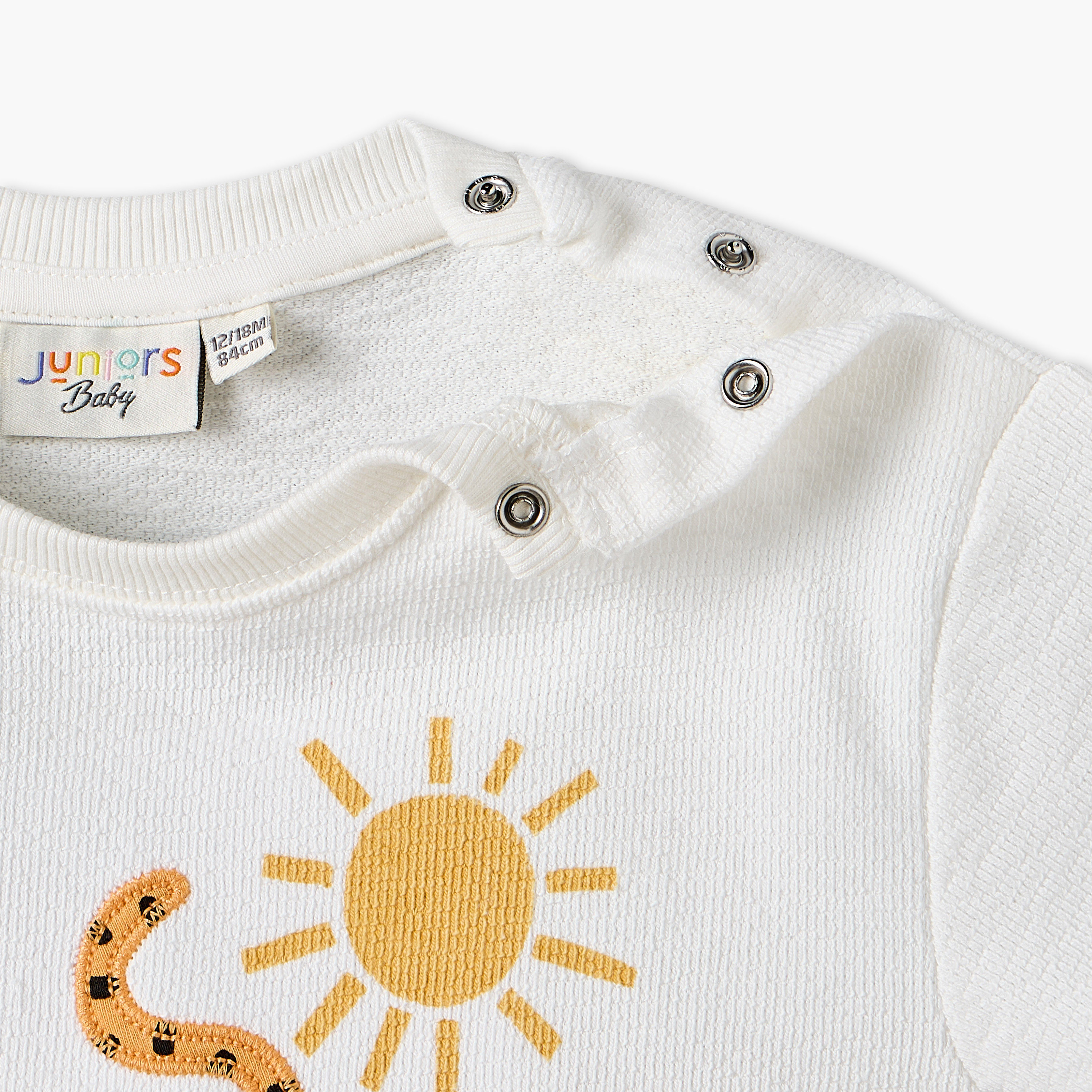 Juniors Round Neck Short Sleeves T-shirt and Shorts Set with Tiger Applique-baby-boys-clothing-setsandcoords-image-6