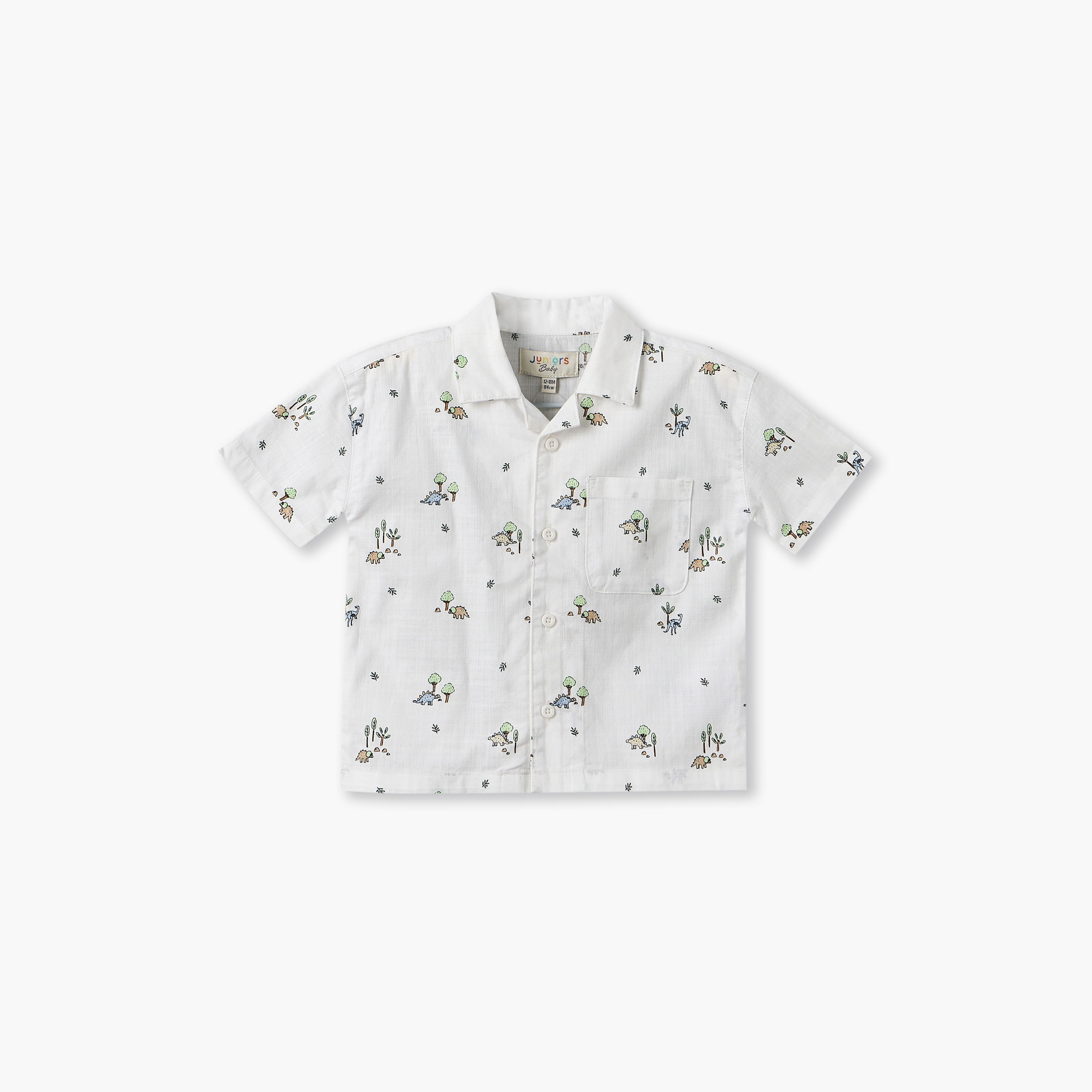 Juniors Collared Short Sleeves Shirt and Shorts Set with Dinosaur Print-baby-boys-clothing-setsandcoords-image-3