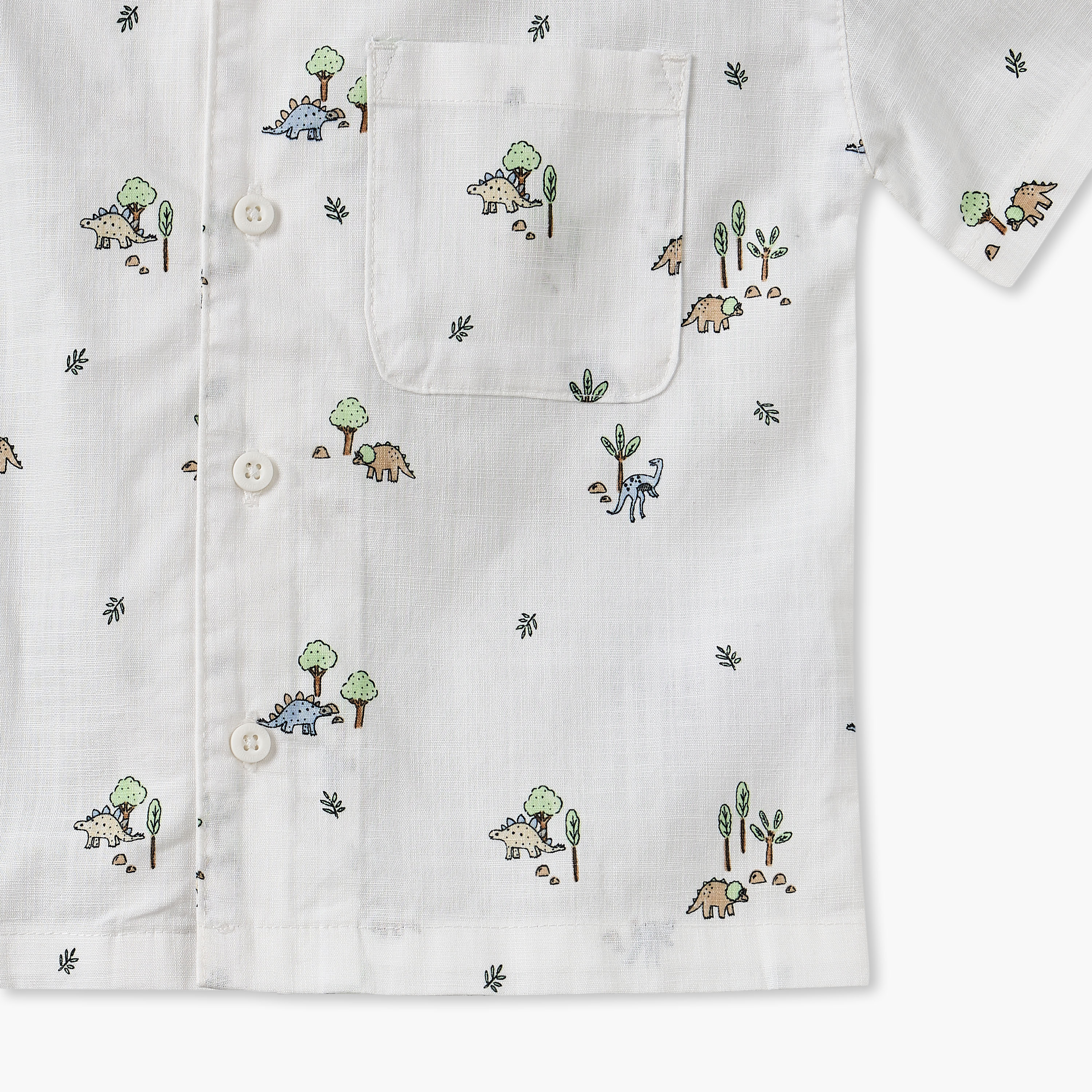 Juniors Collared Short Sleeves Shirt and Shorts Set with Dinosaur Print-baby-boys-clothing-setsandcoords-image-6