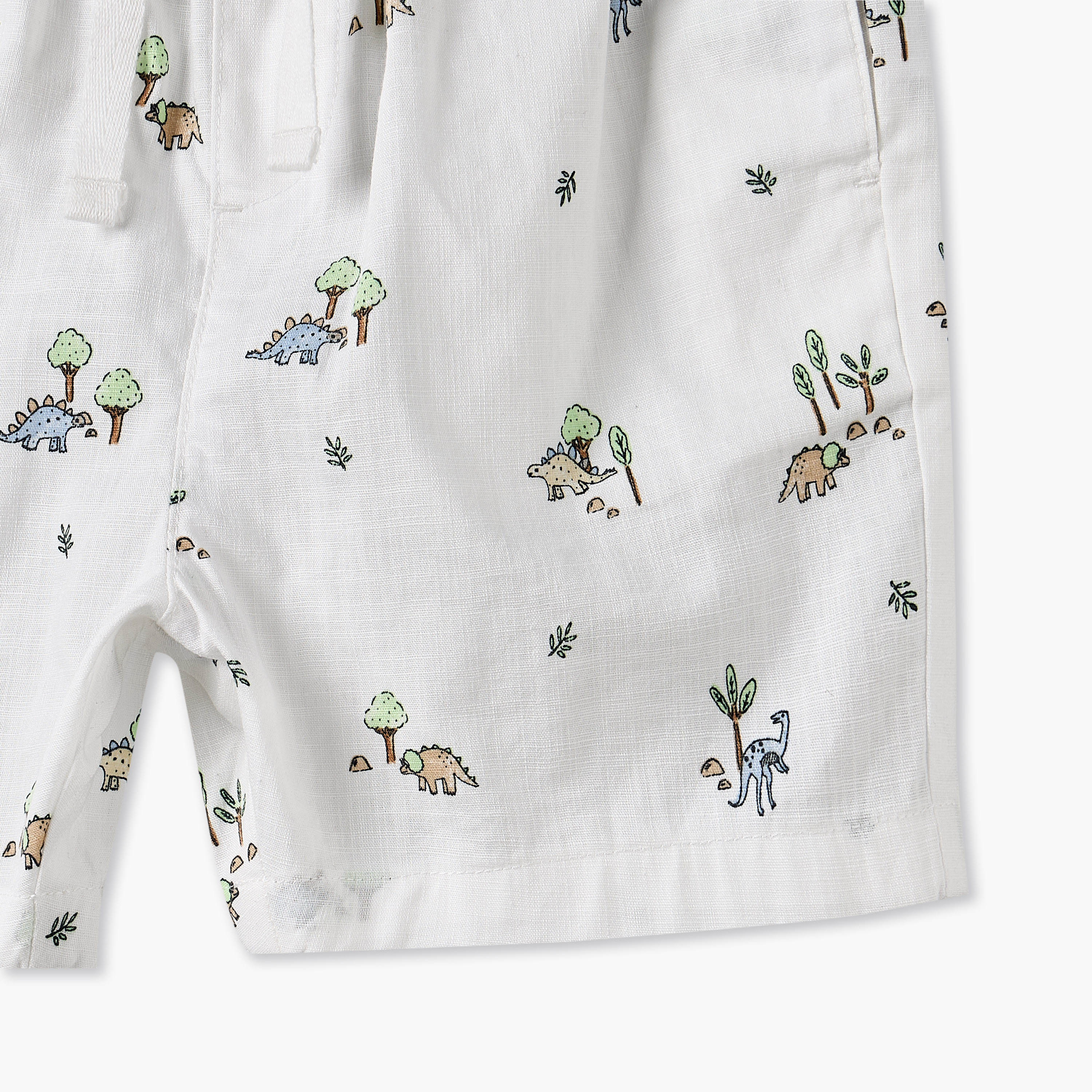 Juniors Collared Short Sleeves Shirt and Shorts Set with Dinosaur Print-baby-boys-clothing-setsandcoords-image-8