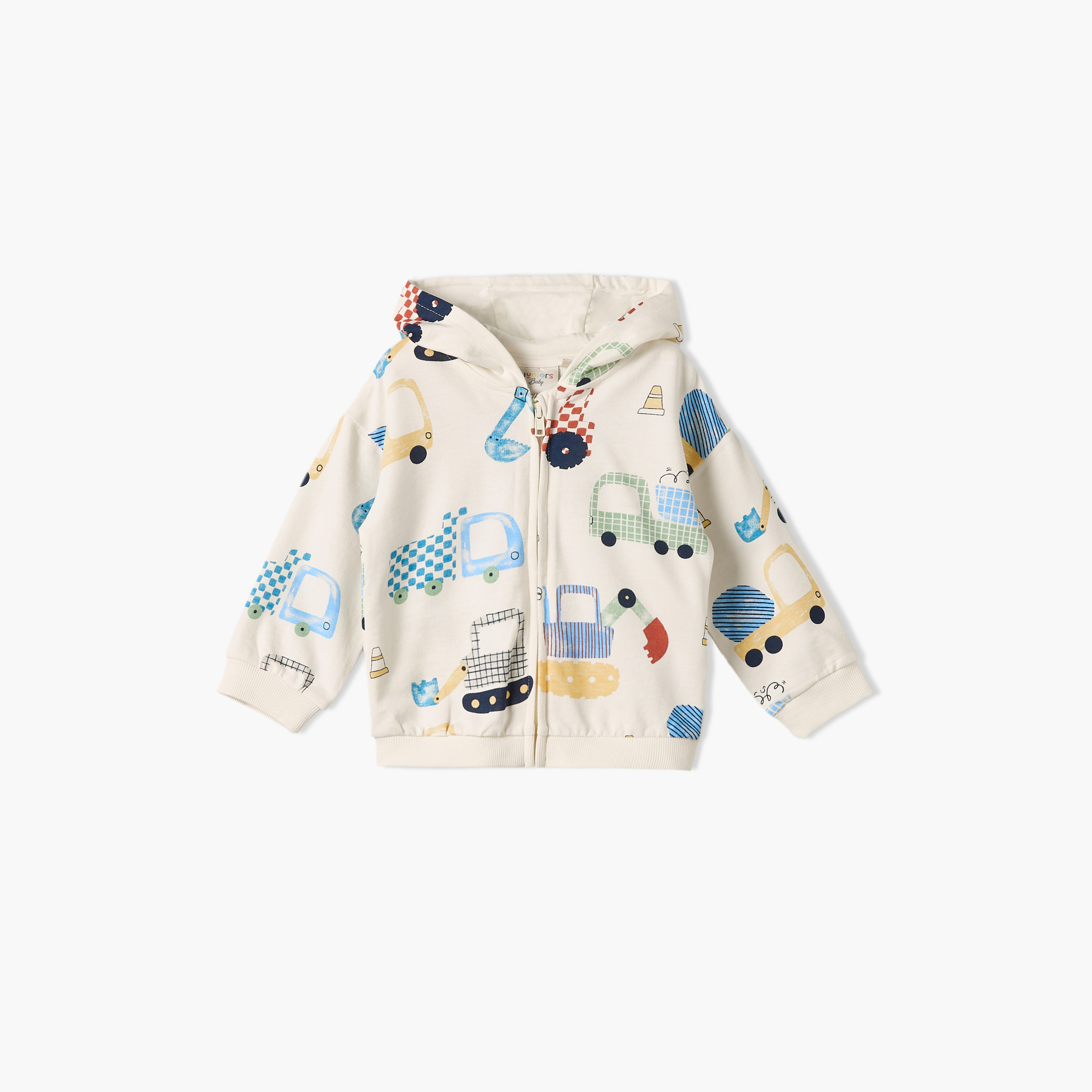 Juniors Hooded Long Sleeves Sweatshirt and Joggers Set with Vehicle Print-baby-boys-clothing-setsandcoords-image-3