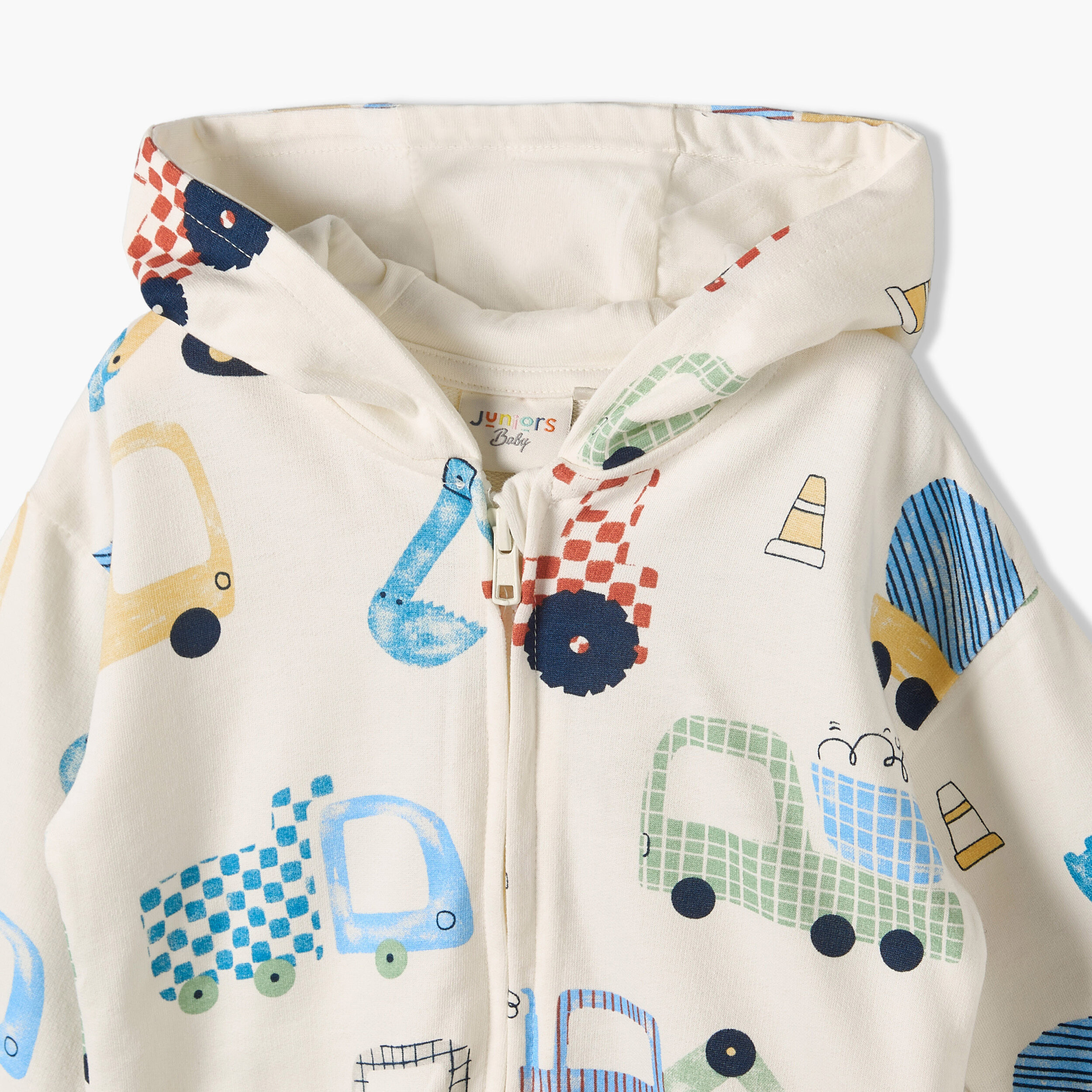 Juniors Hooded Long Sleeves Sweatshirt and Joggers Set with Vehicle Print-baby-boys-clothing-setsandcoords-image-7