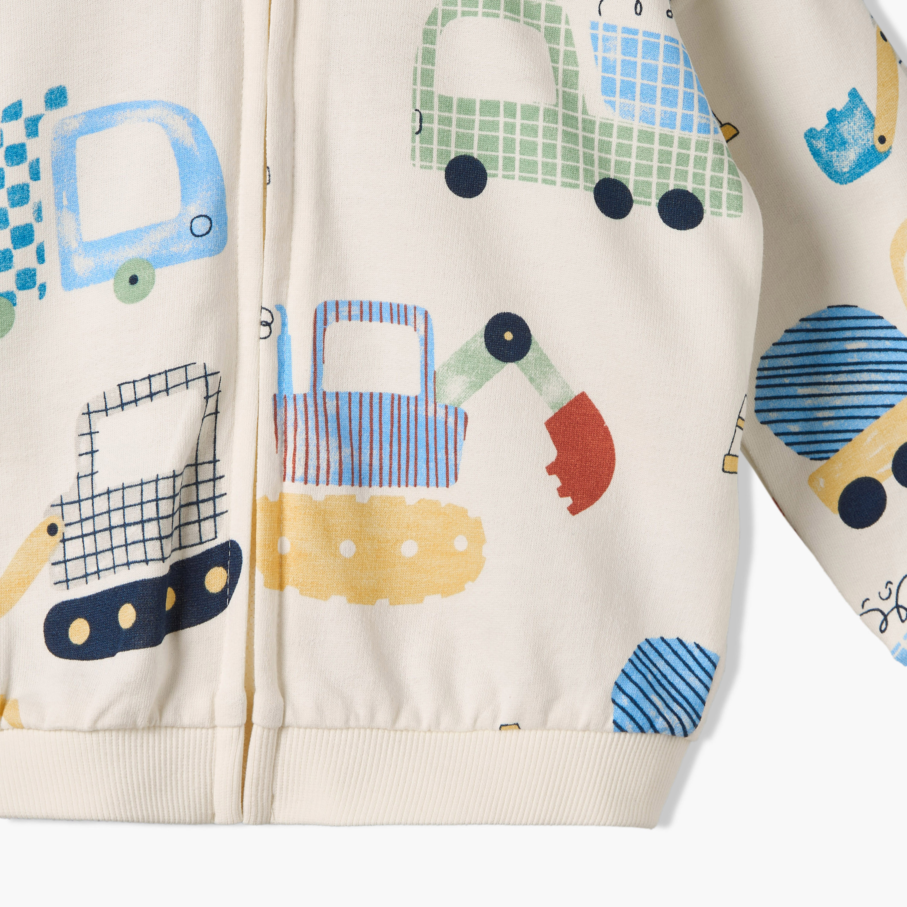 Juniors Hooded Long Sleeves Sweatshirt and Joggers Set with Vehicle Print-baby-boys-clothing-setsandcoords-image-8