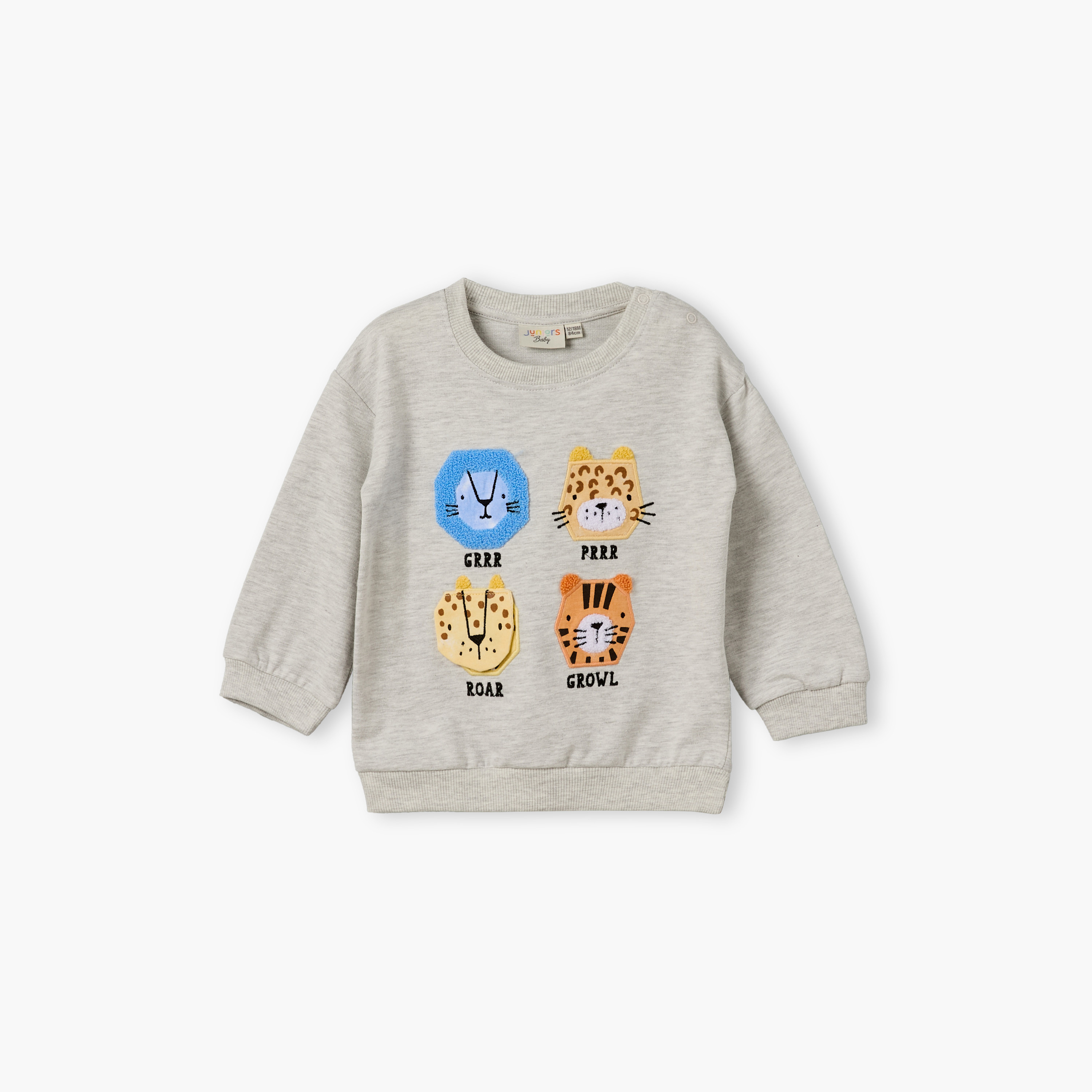 Juniors Crew Neck Long Sleeves Sweatshirt and Joggers with Applique Accent-baby-boys-clothing-setsandcoords-image-3