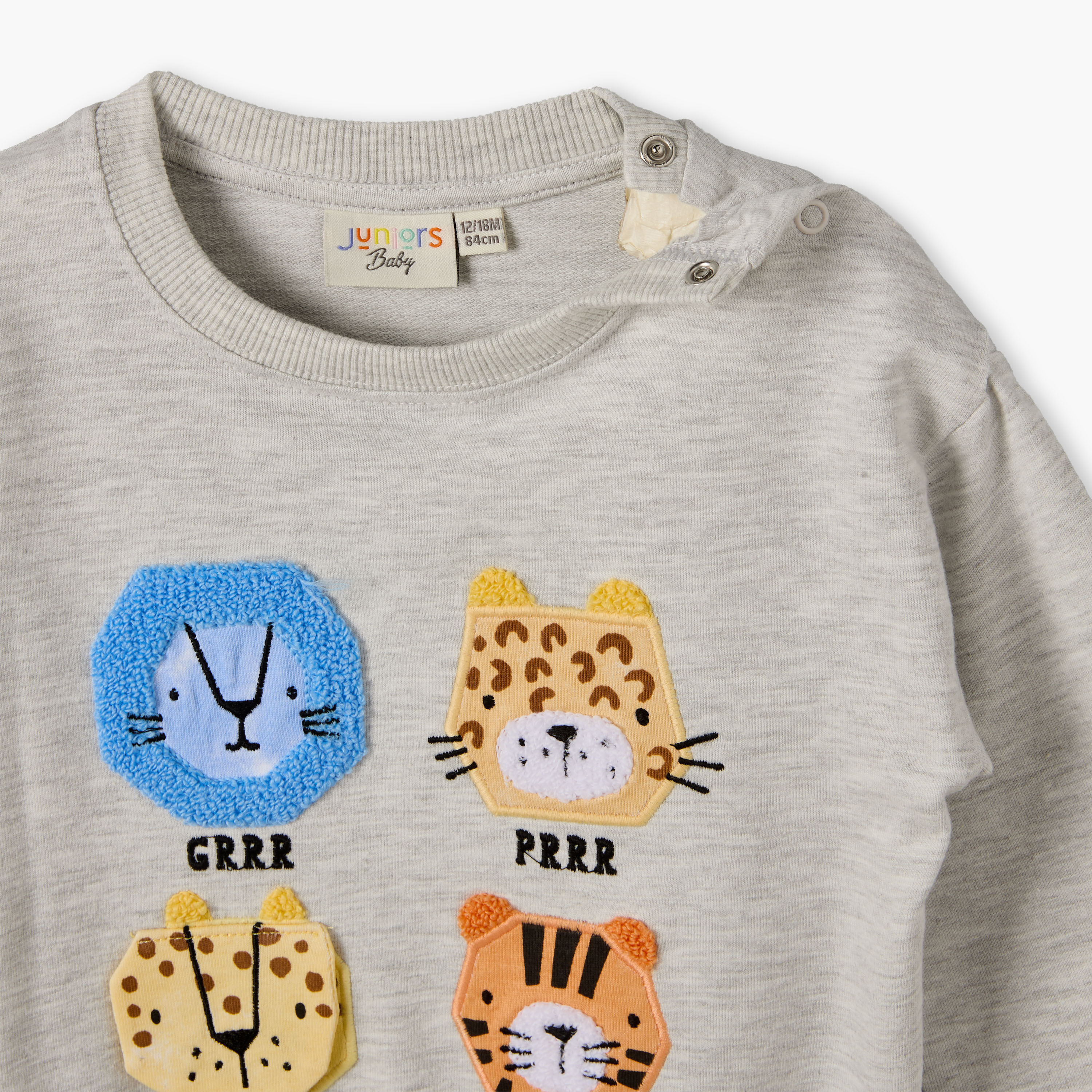 Juniors Crew Neck Long Sleeves Sweatshirt and Joggers with Applique Accent-baby-boys-clothing-setsandcoords-image-7