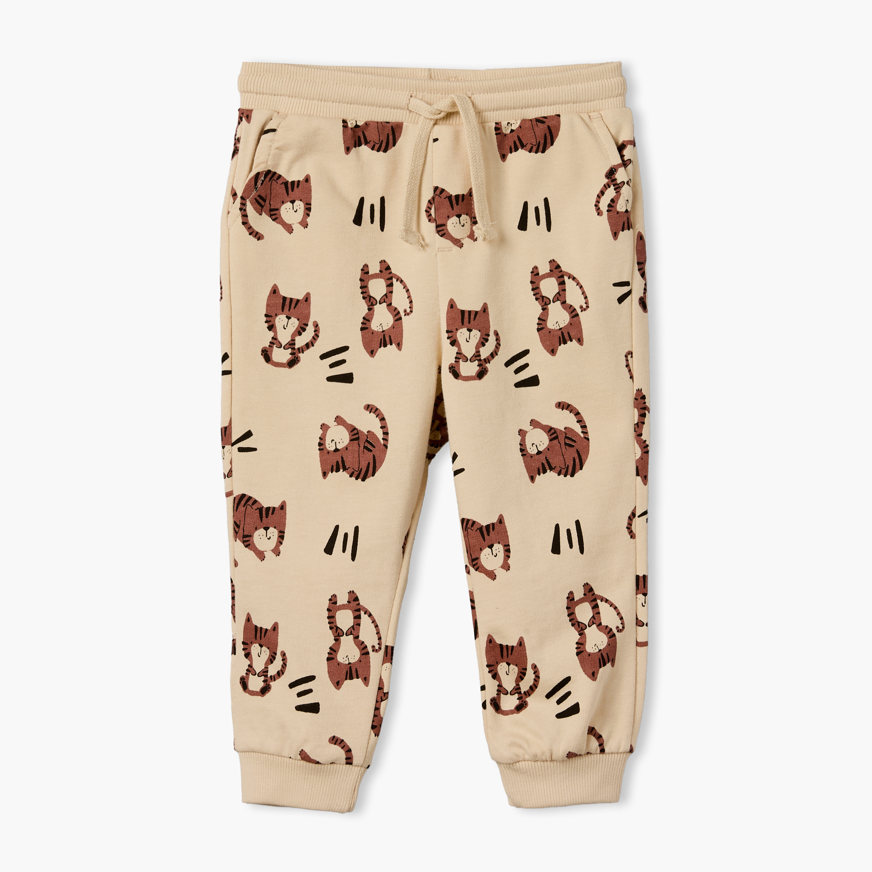 Juniors Round Neck Long Sleeves Sweatshirt and Joggers Set with Tiger Print-baby-boys-clothing-winterwear-setsandcoords-image-5