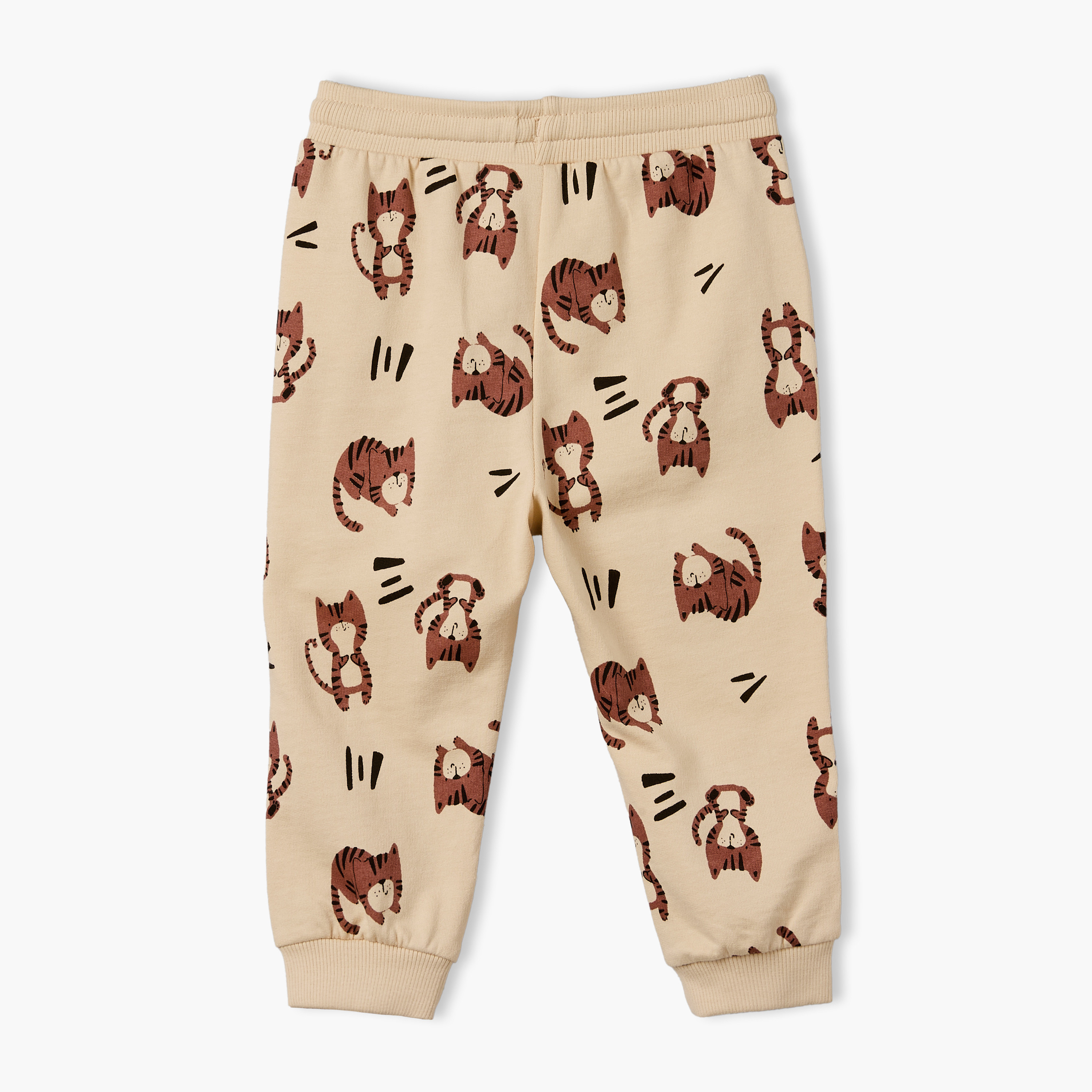 Juniors Round Neck Long Sleeves Sweatshirt and Joggers Set with Tiger Print-baby-boys-clothing-winterwear-setsandcoords-image-6