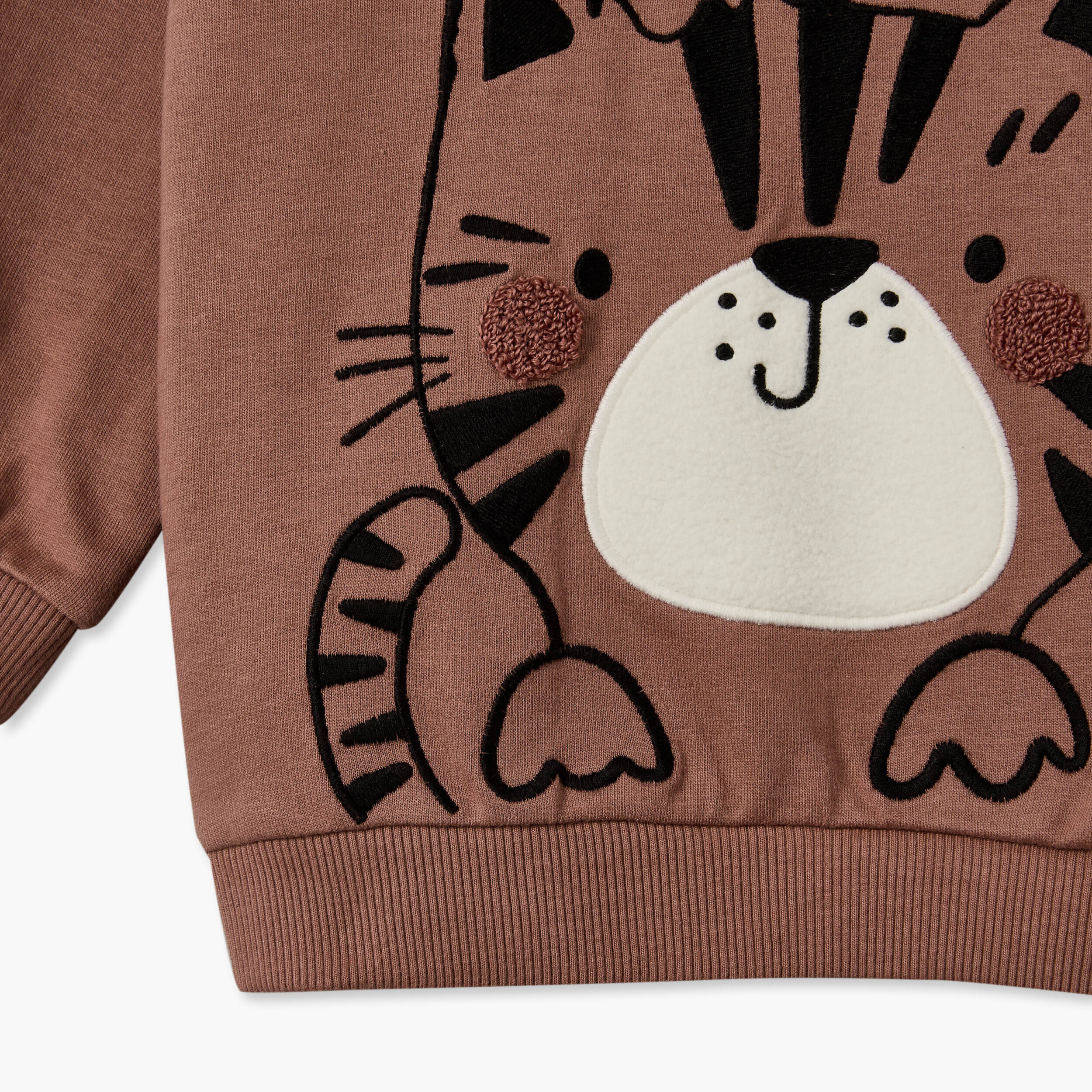 Juniors Round Neck Long Sleeves Sweatshirt and Joggers Set with Tiger Print-baby-boys-clothing-winterwear-setsandcoords-image-8