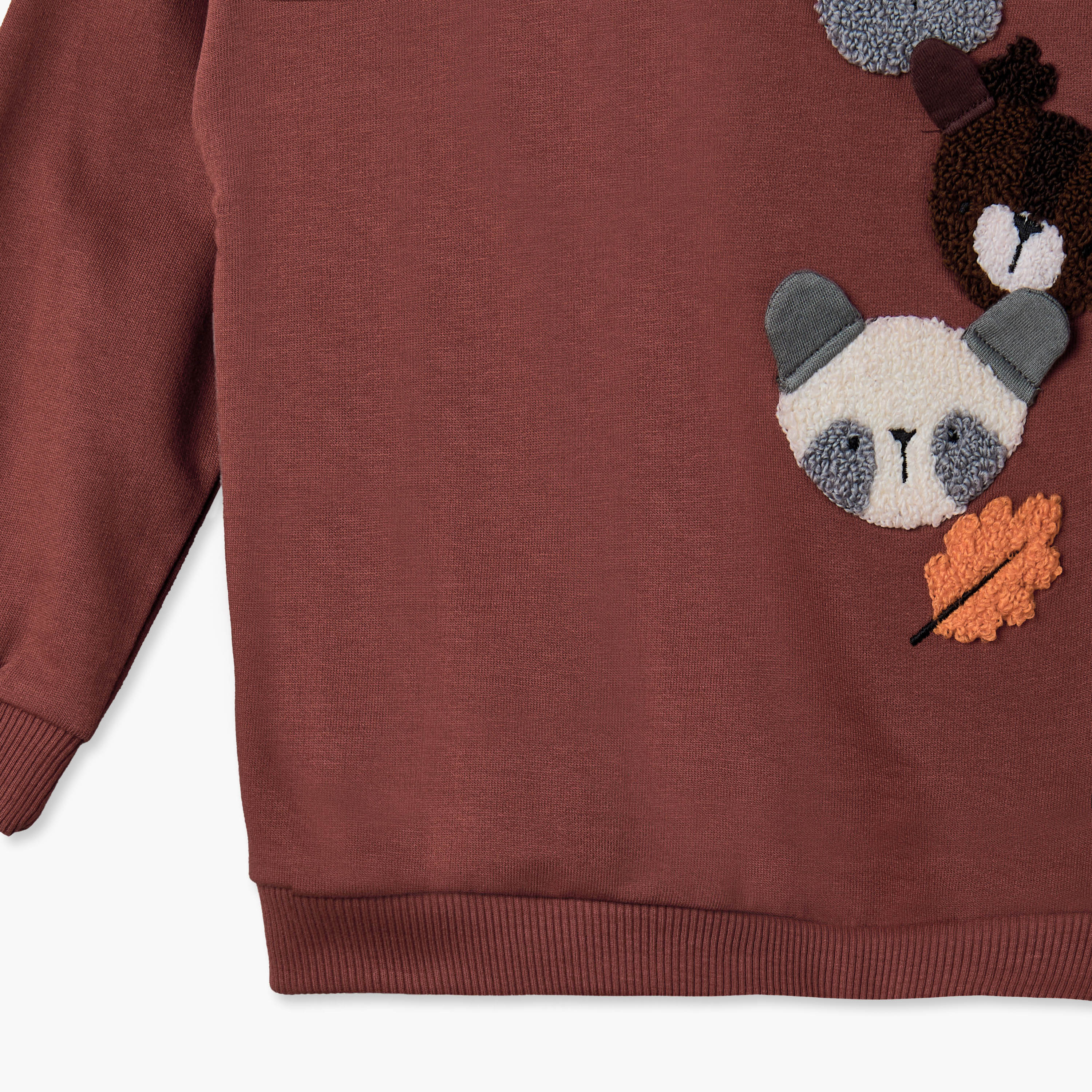 Juniors Crew Neck Long Sleeves Sweatshirt and Joggers Set with Applique Design-baby-boys-clothing-winterwear-setsandcoords-image-7