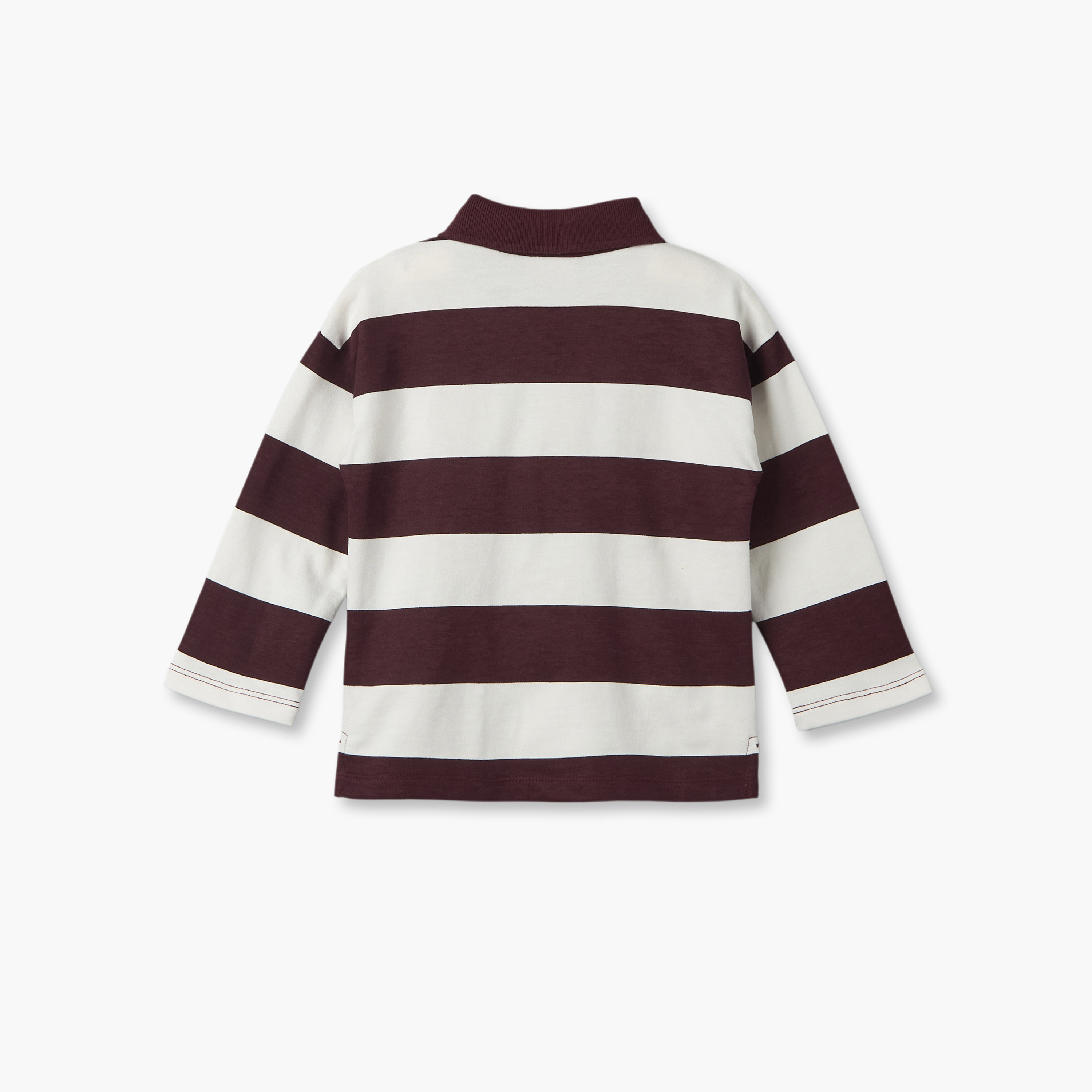Juniors Collared Long Sleeves Polo T-shirt and Pants Set with Stripes-baby-boys-clothing-setsandcoords-image-5