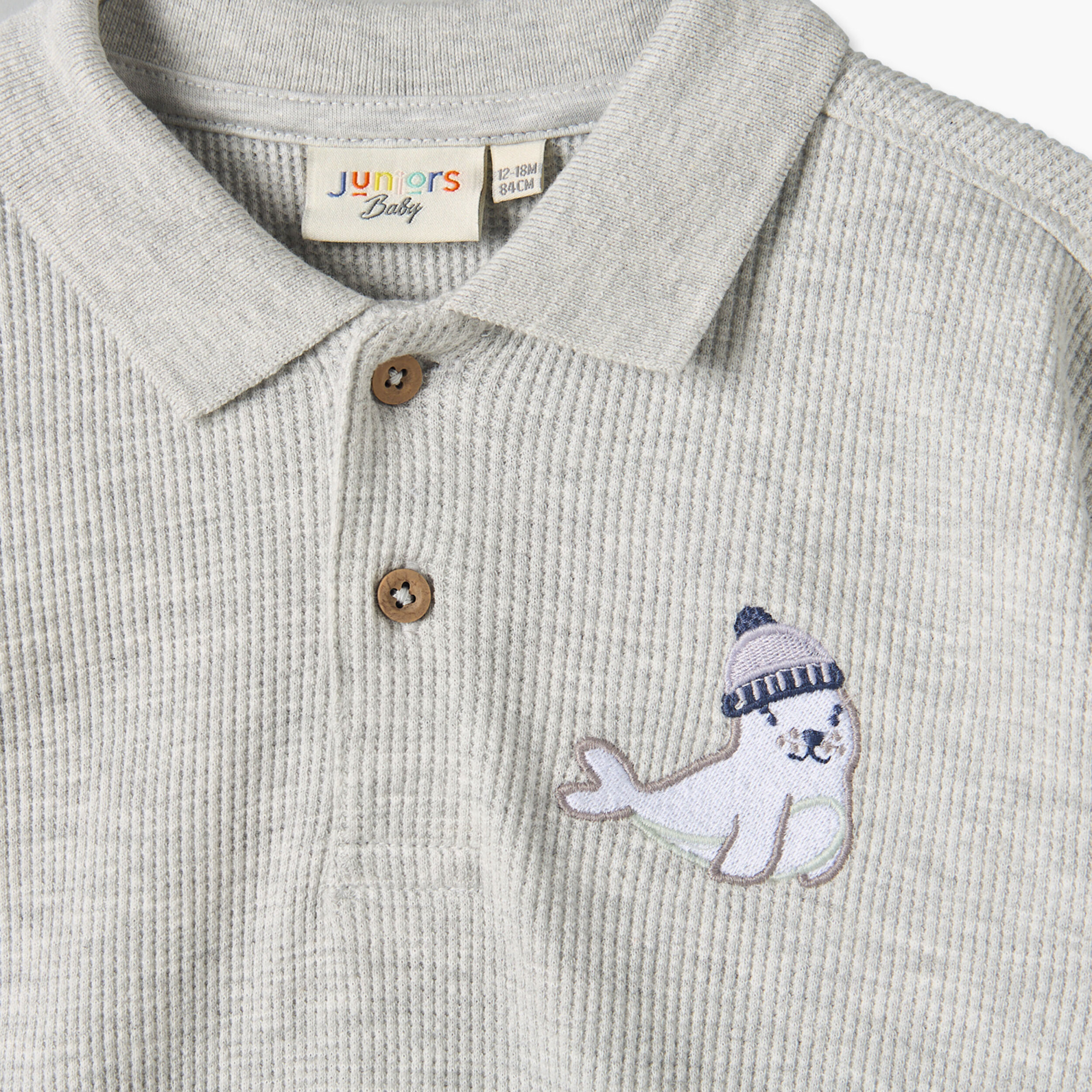 Juniors Collared Long Sleeves Sweatshirt and Pants Set with Seal Embroidery-baby-boys-clothing-setsandcoords-image-7