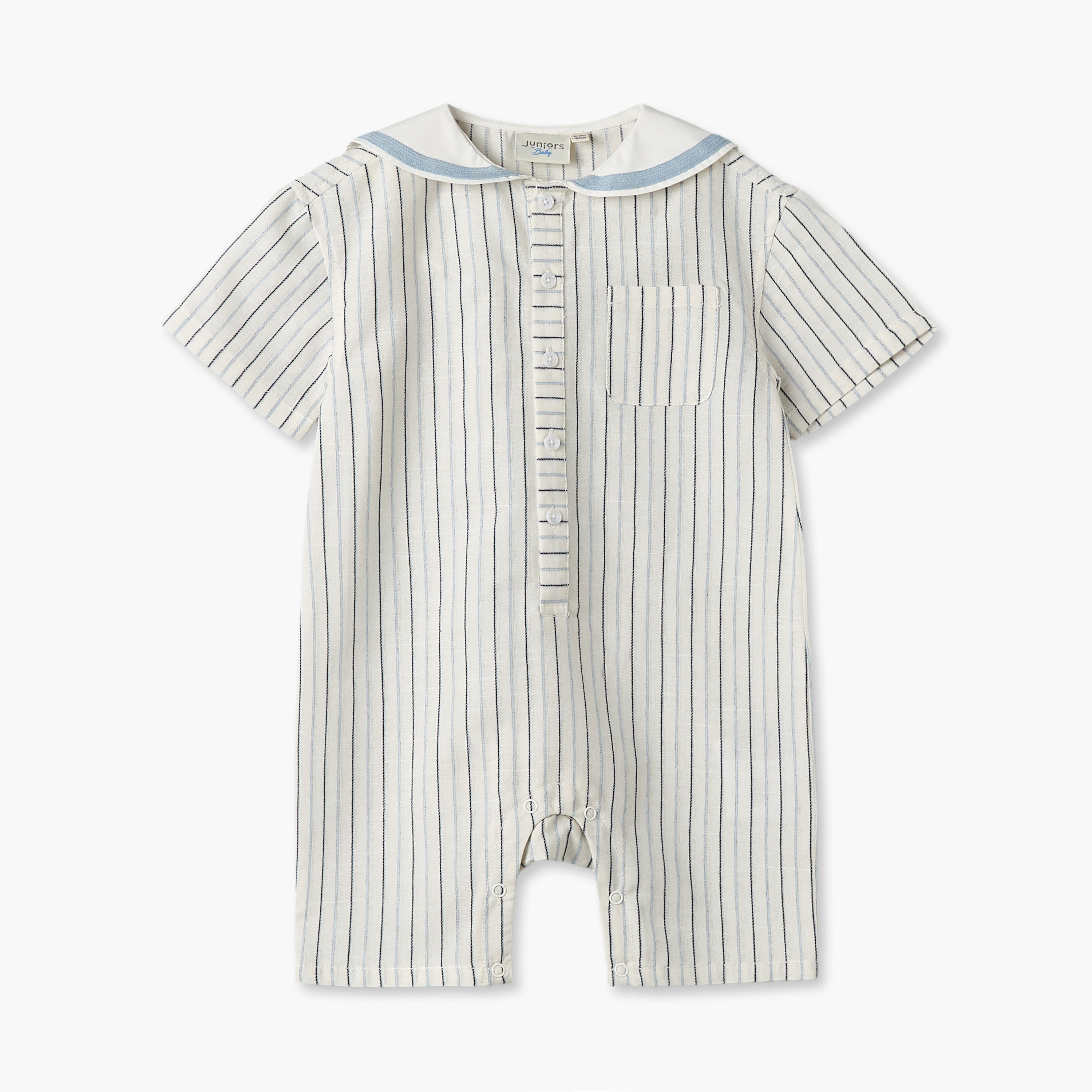 أفرول مخطط بياقة بحّار وأكمام قصيرة من جونيورز-baby-boys-clothing-rompers-image-2