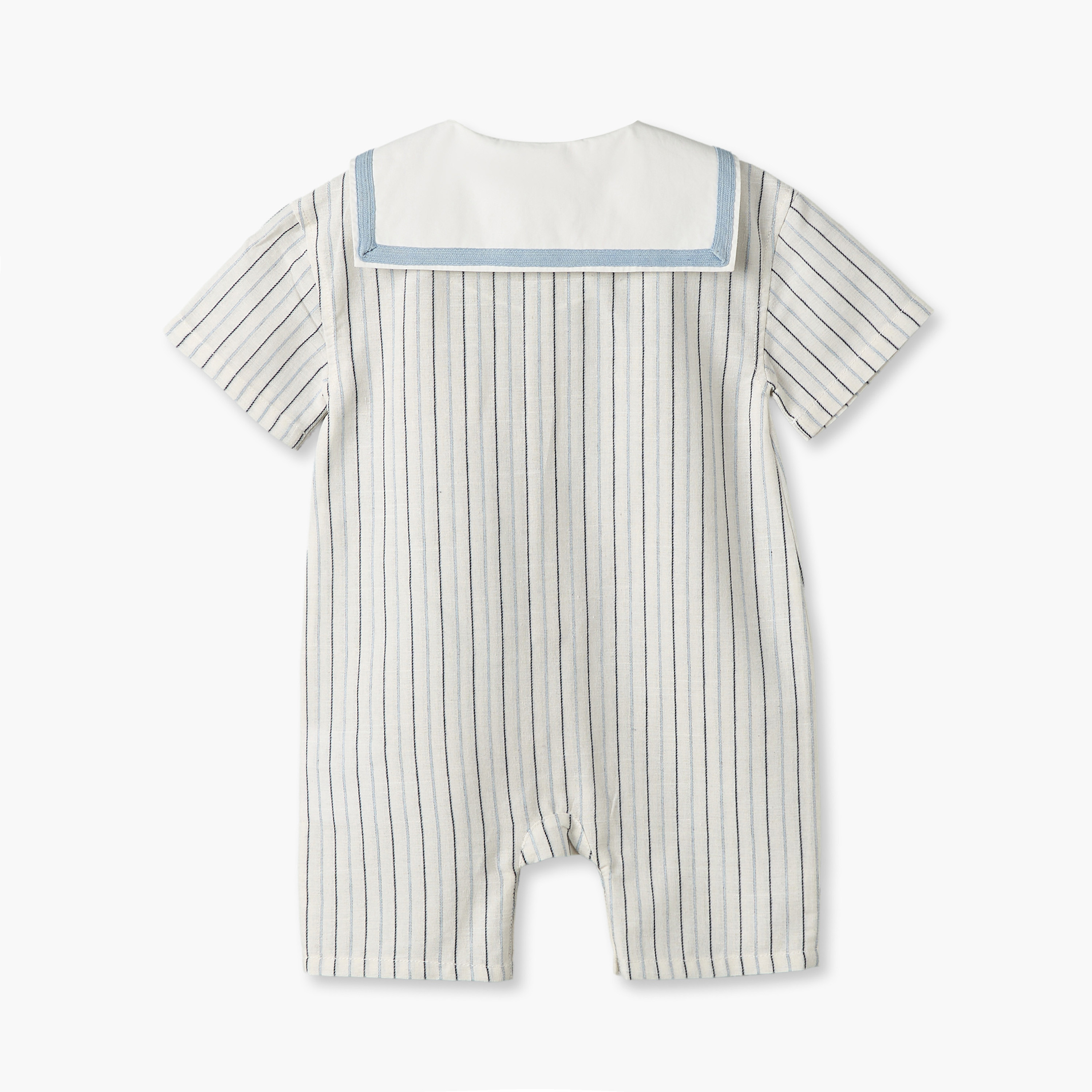 أفرول مخطط بياقة بحّار وأكمام قصيرة من جونيورز-baby-boys-clothing-rompers-image-3