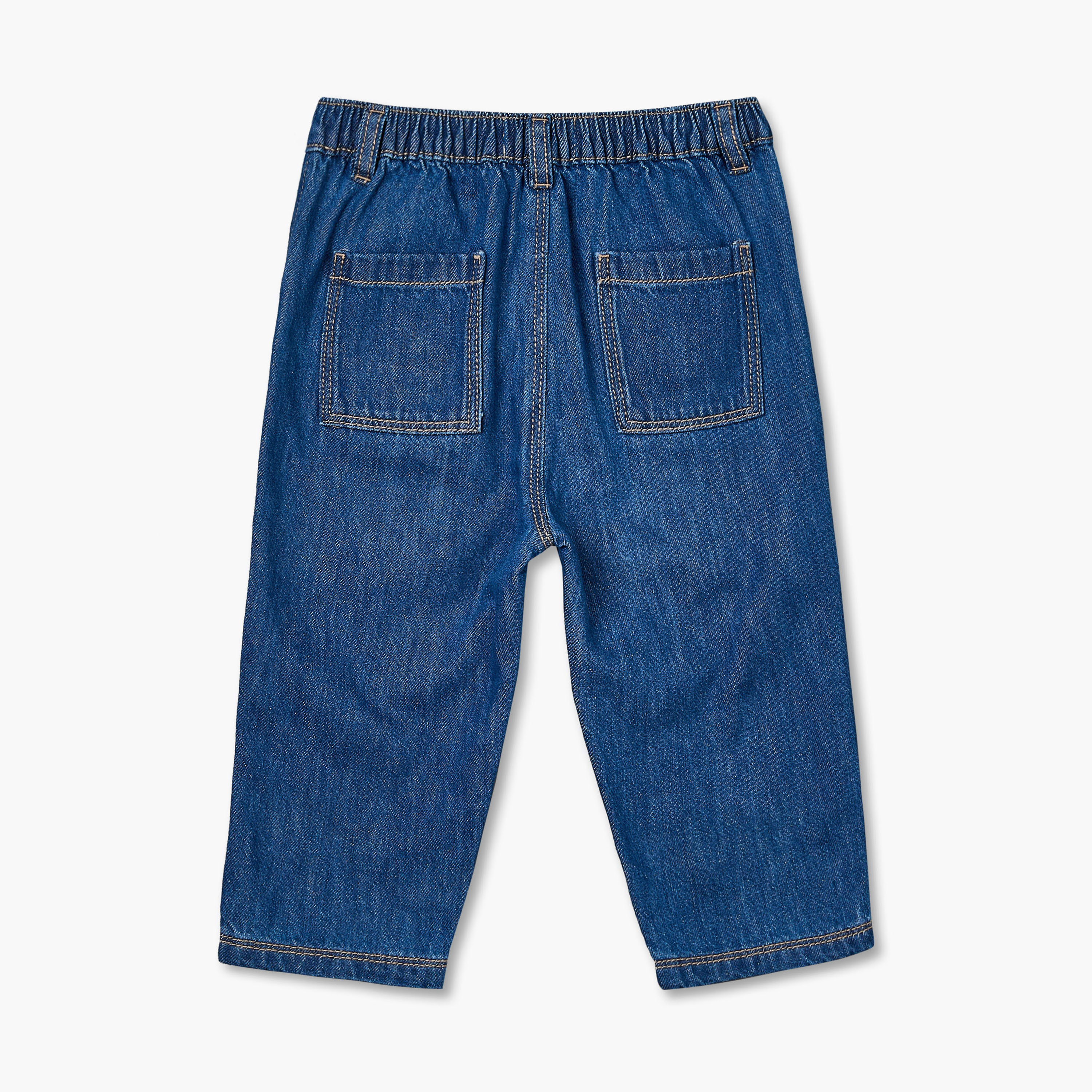 Juniors Elasticated Waist Jeans with Farm Applique-baby-boys-clothing-bottoms-jeans-image-2