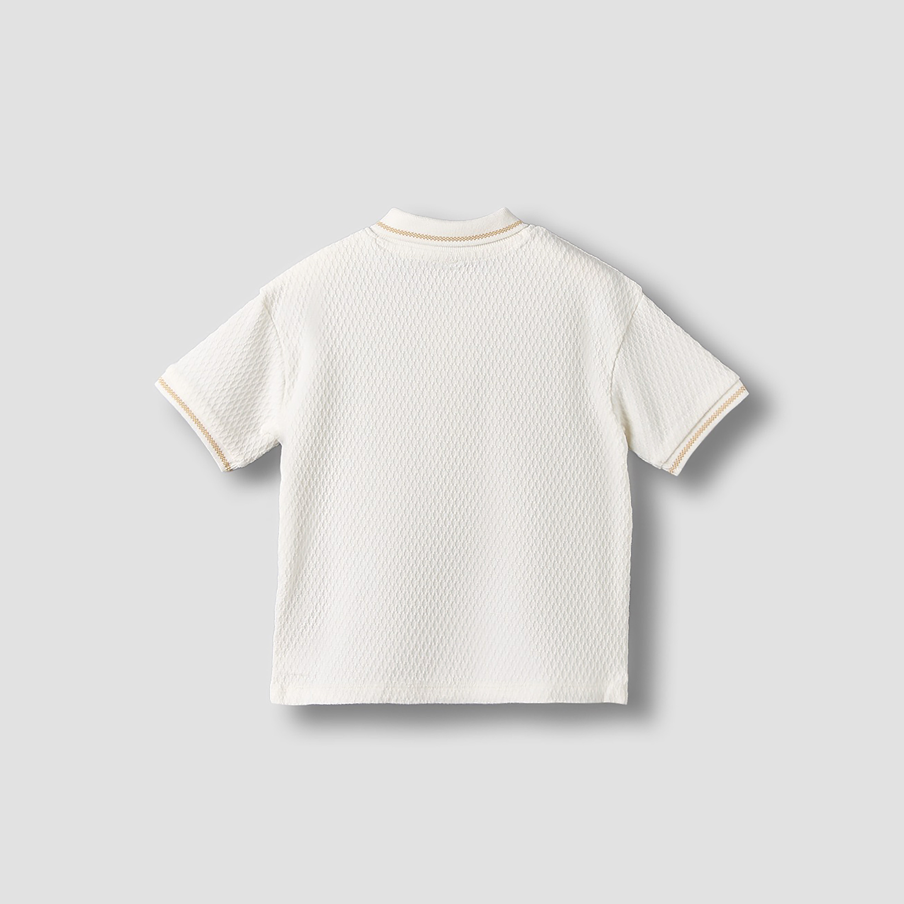 تيشيرت بولو بياقة عادية وأكمام قصيرة مع تصميم بارز من جيجلز-baby-boys-clothing-shirts-image-2