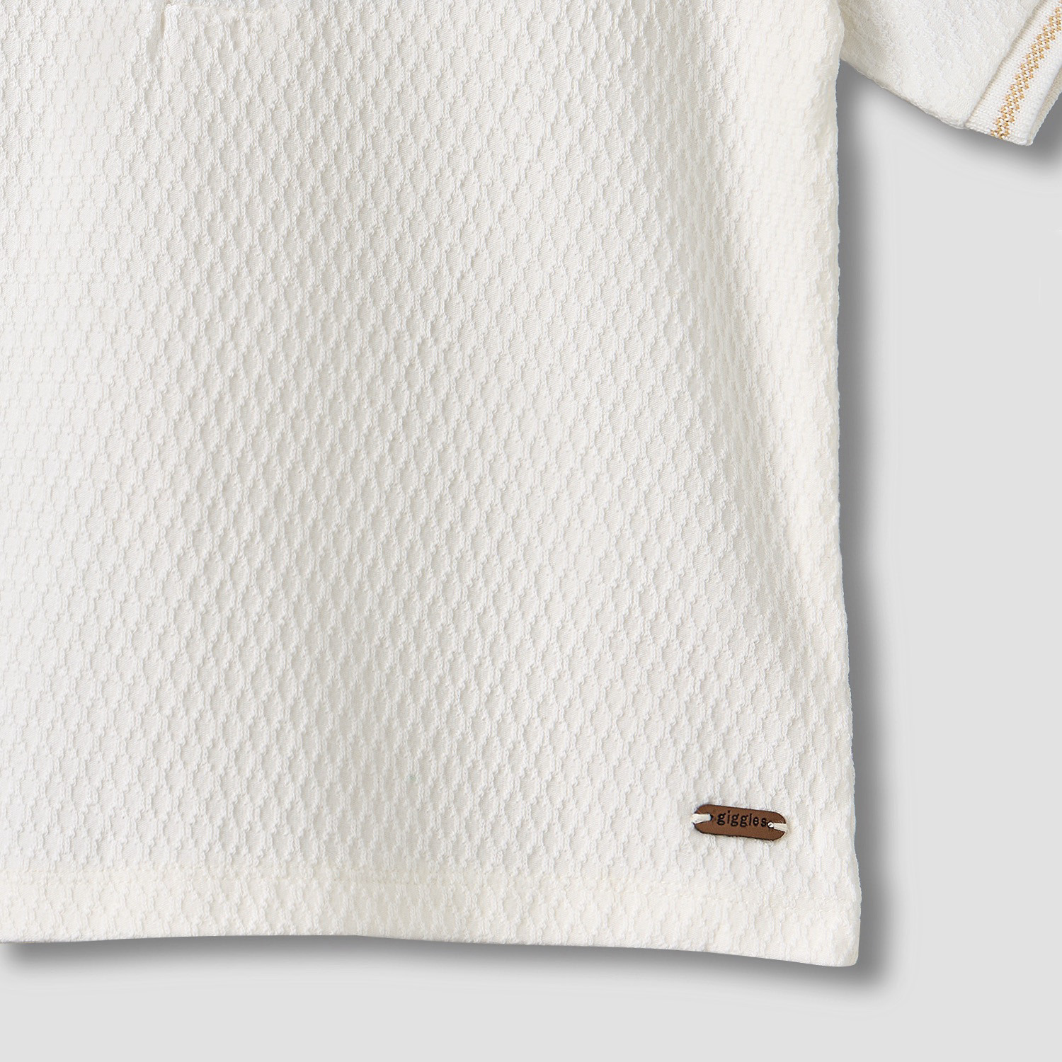 تيشيرت بولو بياقة عادية وأكمام قصيرة مع تصميم بارز من جيجلز-baby-boys-clothing-shirts-image-4