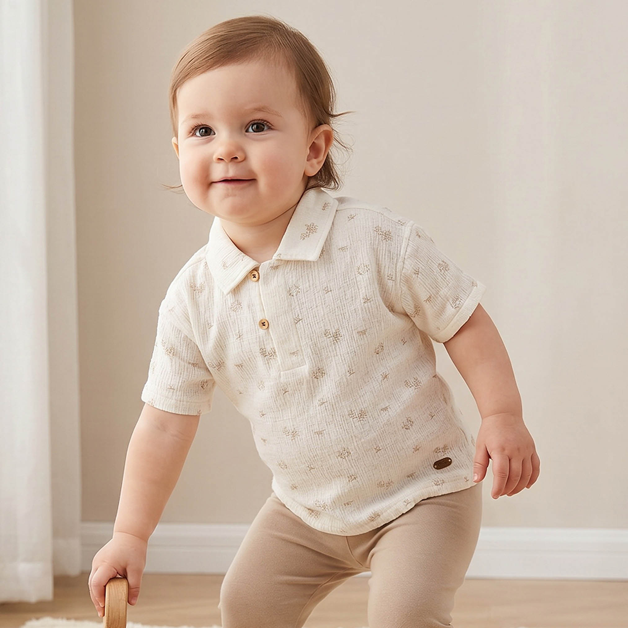 تيشيرت بولو بياقة عادية وأكمام قصيرة مع طبعة زهور من جيجلز-baby-boys-clothing-tshirtsandpolos-image-1
