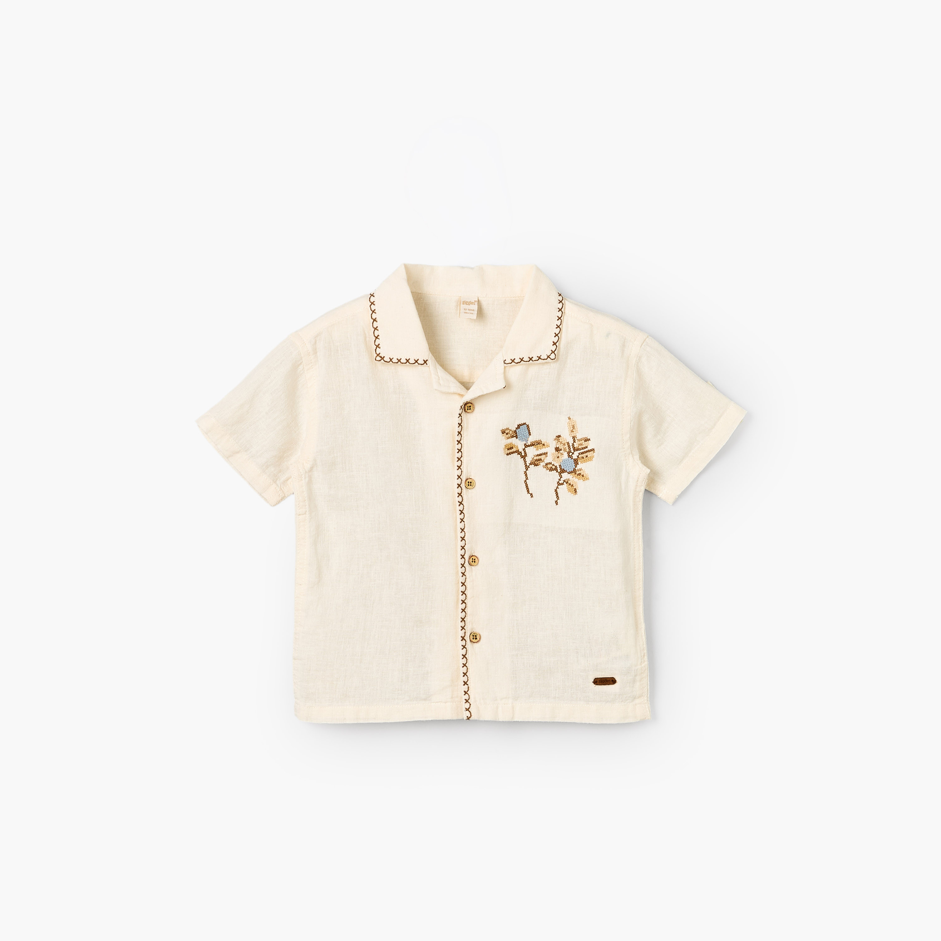 Giggles Short Sleeves Shirt with Embroidery-baby-boys-clothing-shirts-image-2