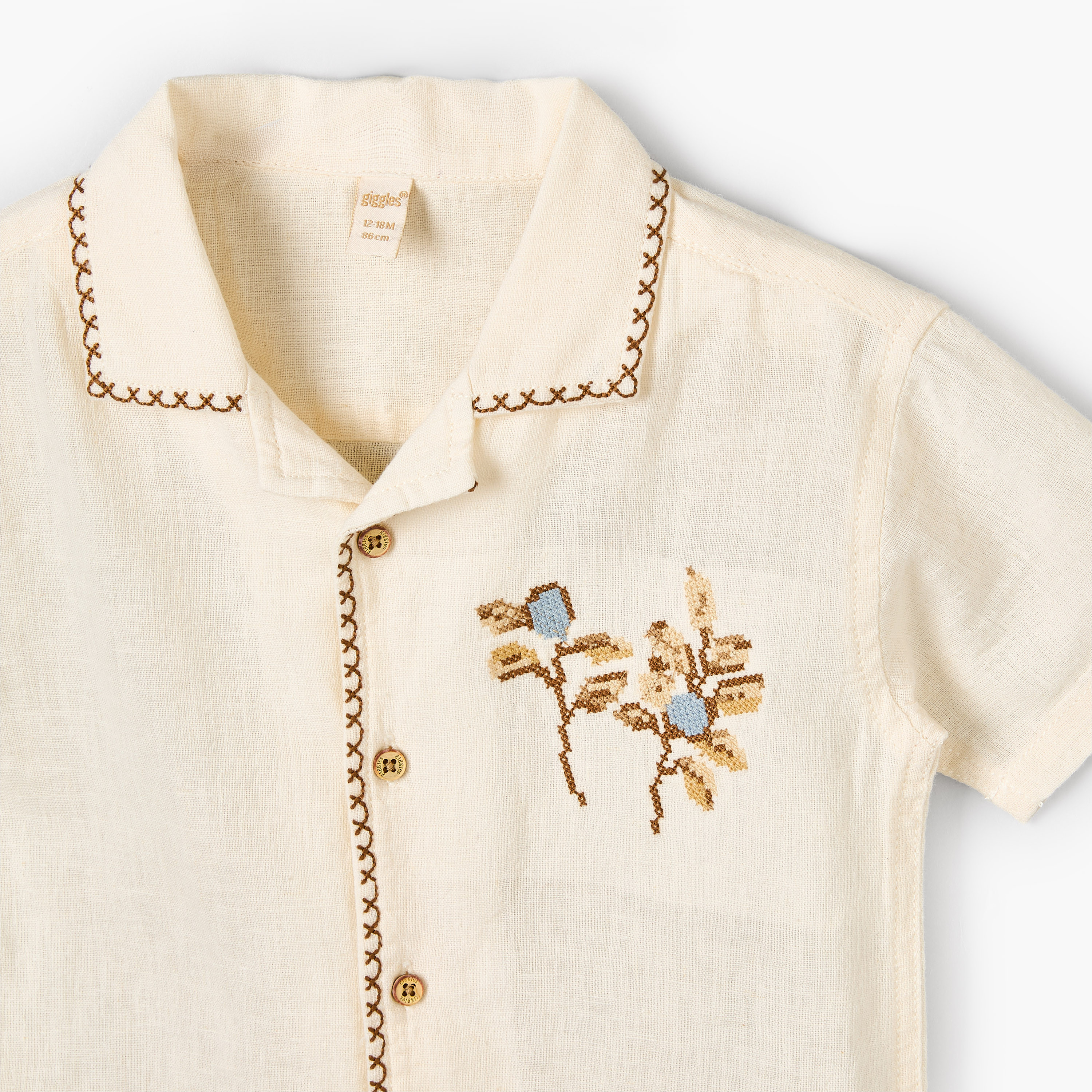 Giggles Short Sleeves Shirt with Embroidery-baby-boys-clothing-shirts-image-4