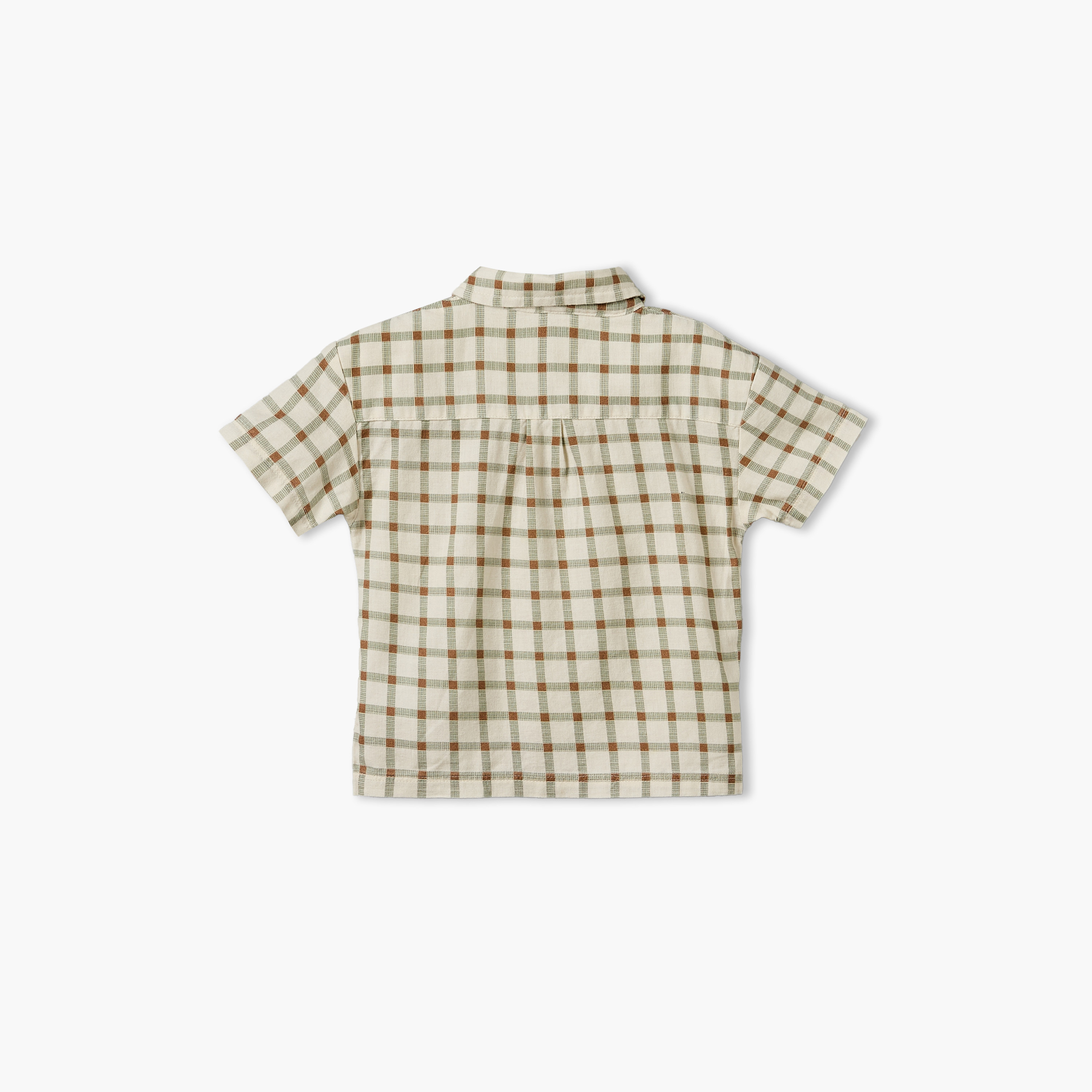 Giggles Short Sleeves Shirt with Checked Design-baby-boys-clothing-shirts-image-3