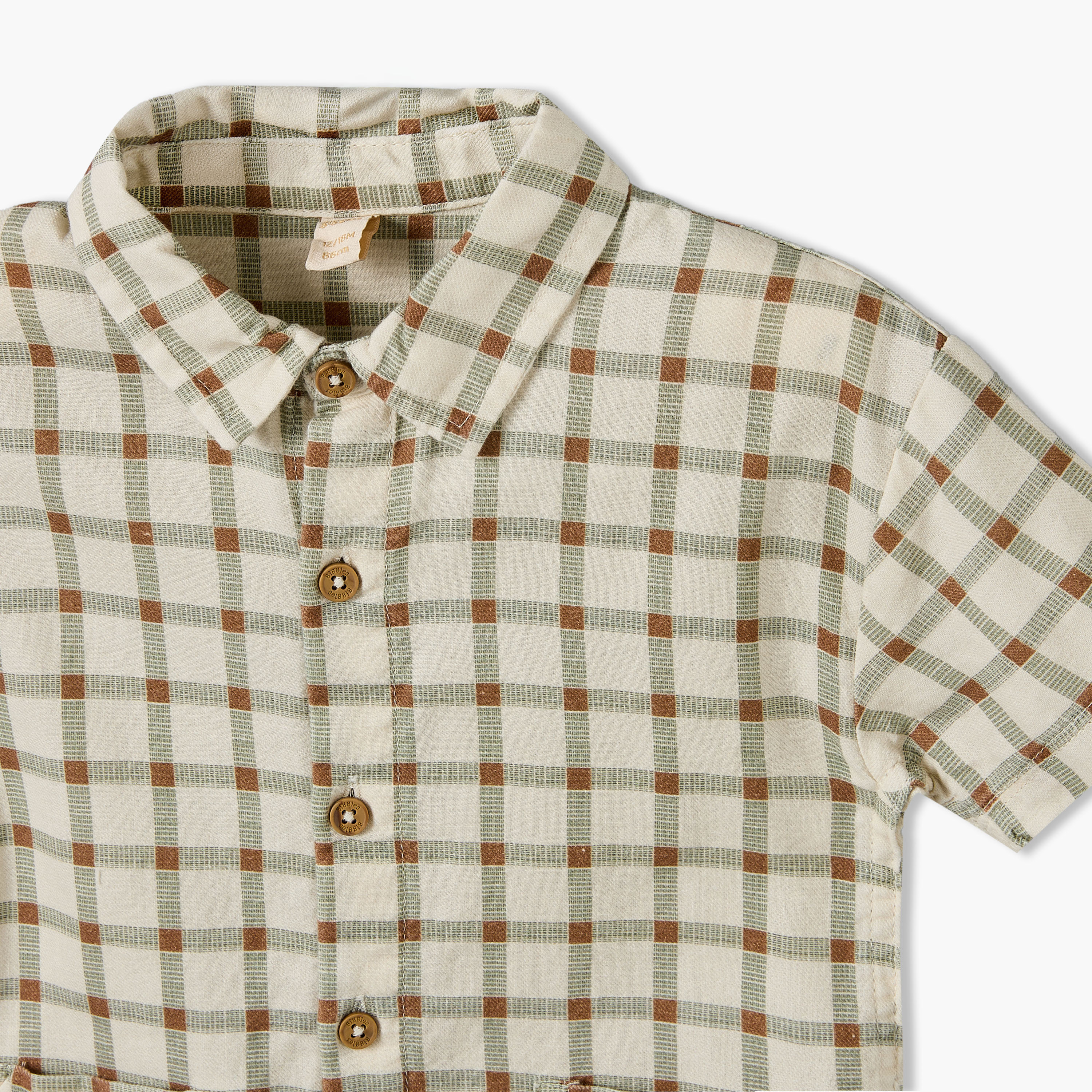 Giggles Short Sleeves Shirt with Checked Design-baby-boys-clothing-shirts-image-4