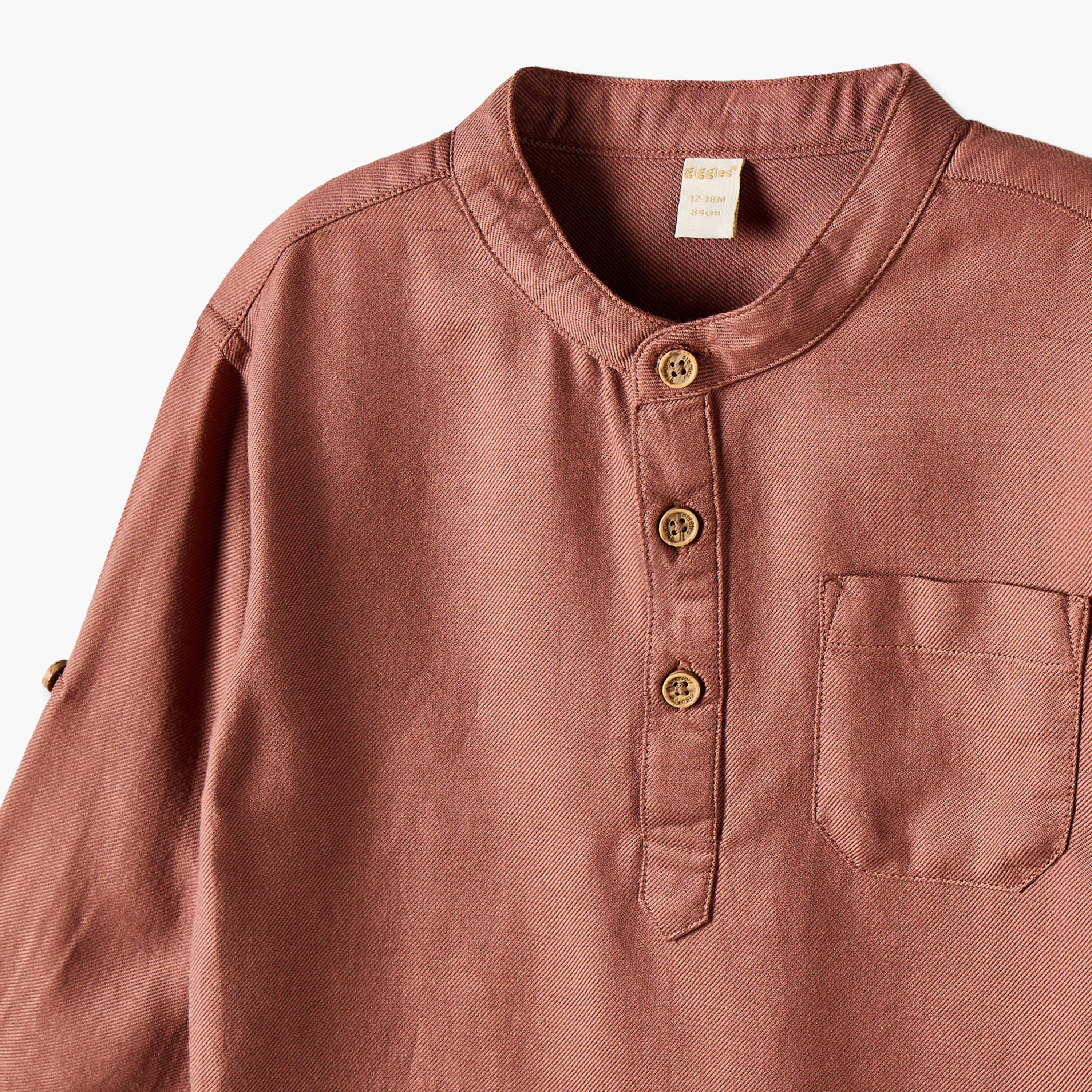 Giggles Mandarin Collar Long Sleeves Shirt-baby-boys-clothing-shirts-image-3