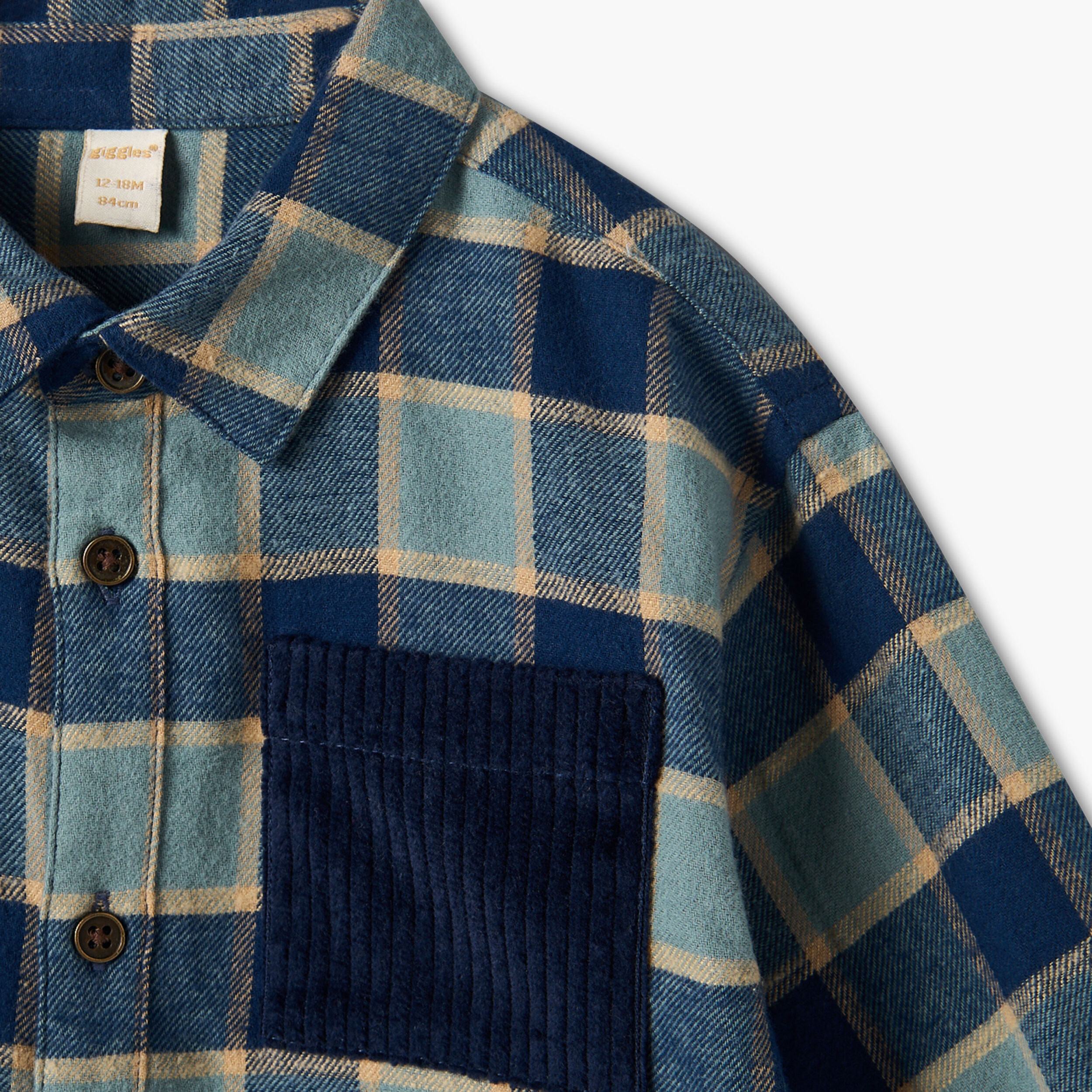 Giggles Long Sleeves Shirt with Checked Design-baby-boys-clothing-shirts-image-4