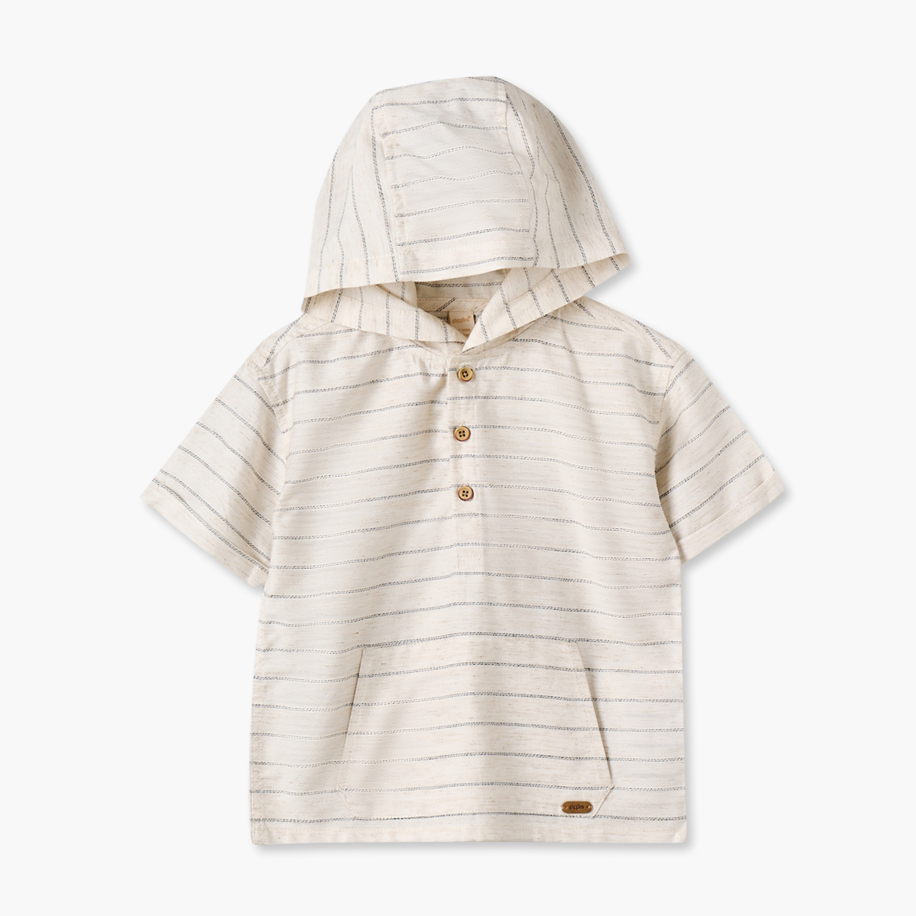 Giggles Hooded Short Sleeves T-shirt with Stripes-baby-boys-clothing-tshirtsandpolos-image-2