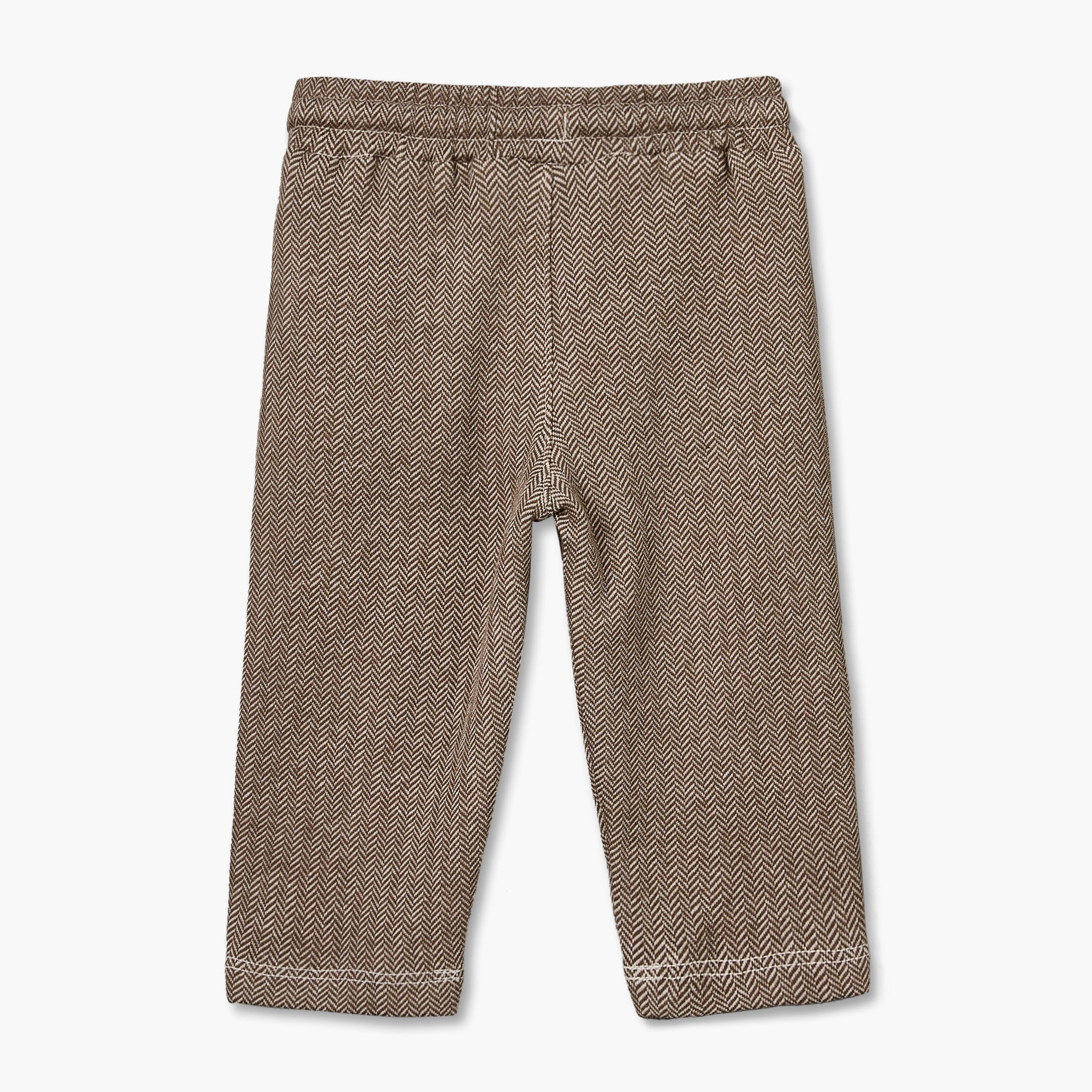 Giggles Trousers with Textured Design, Drawstring Waistband-boys-clothing-bottoms-trousers-image-2