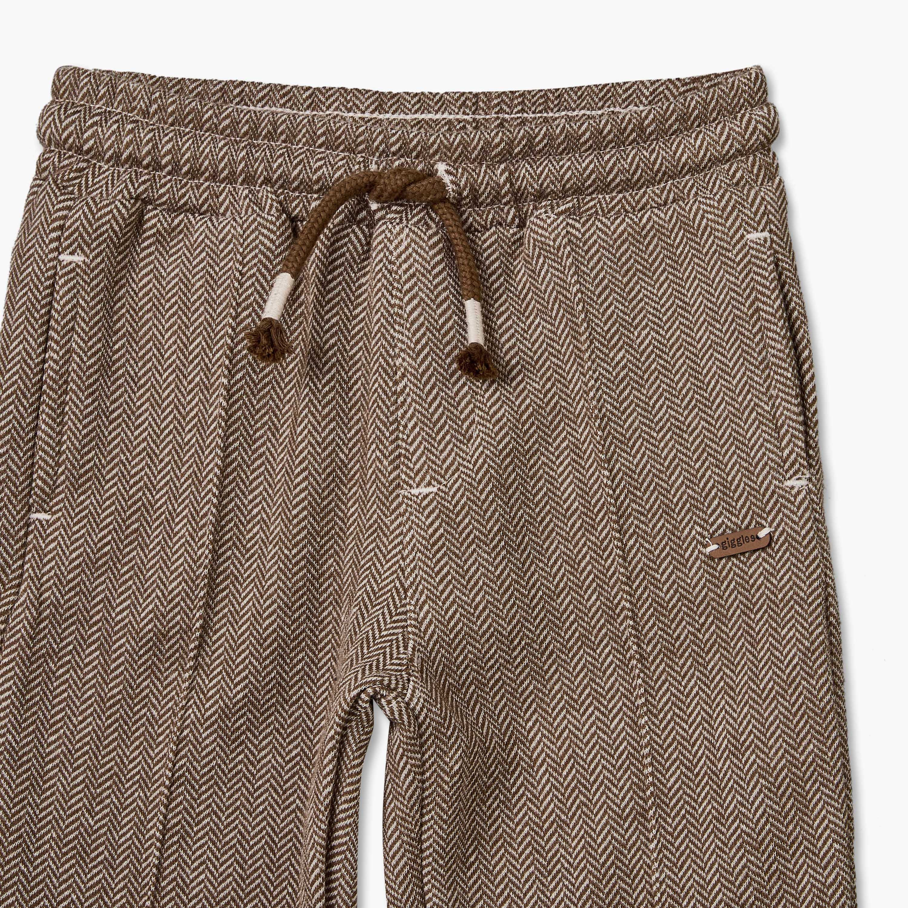 Giggles Trousers with Textured Design, Drawstring Waistband-boys-clothing-bottoms-trousers-image-3