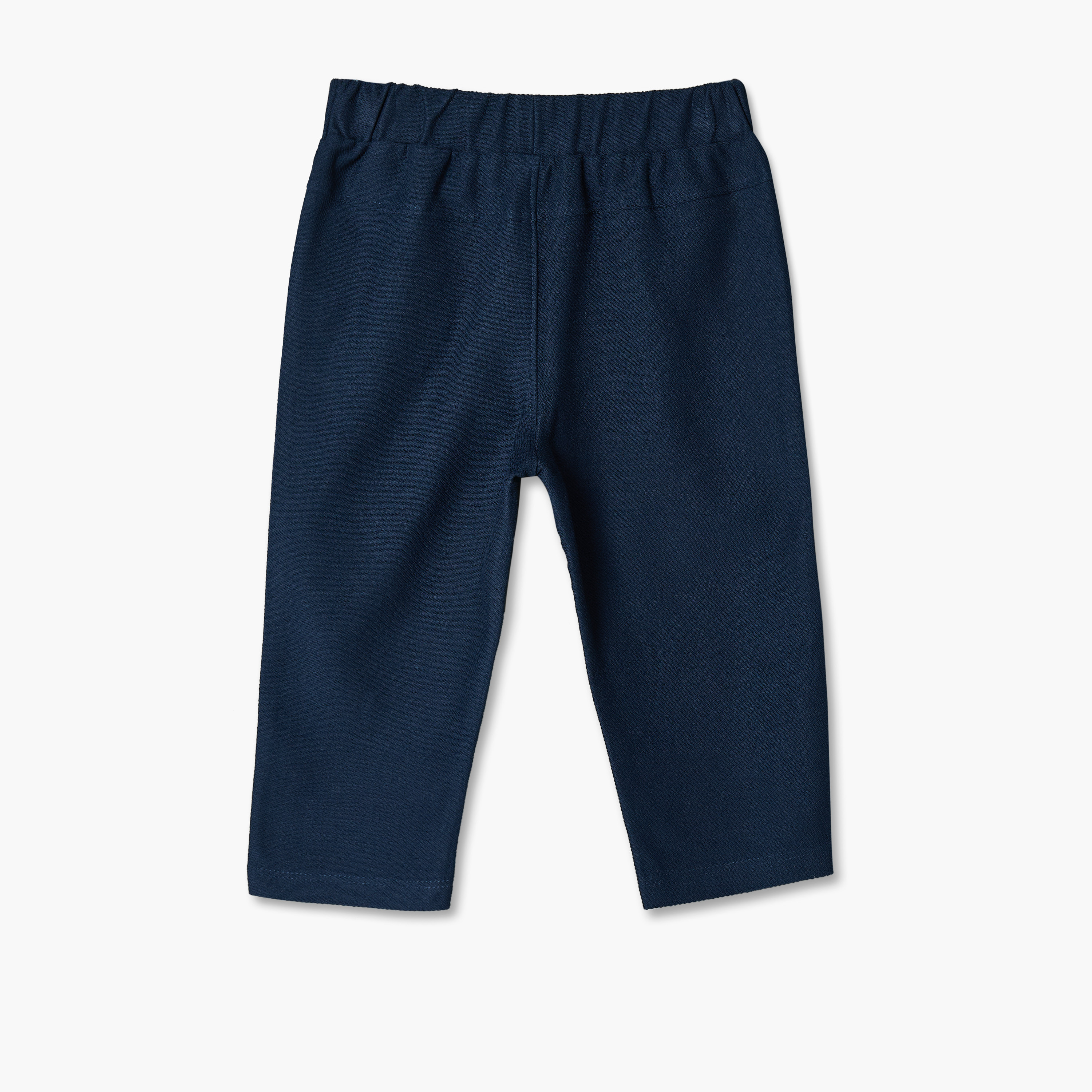 Giggles Elasticated Waist Regular Fit Pants with Button Accent-baby-boys-clothing-bottoms-trousers-image-3