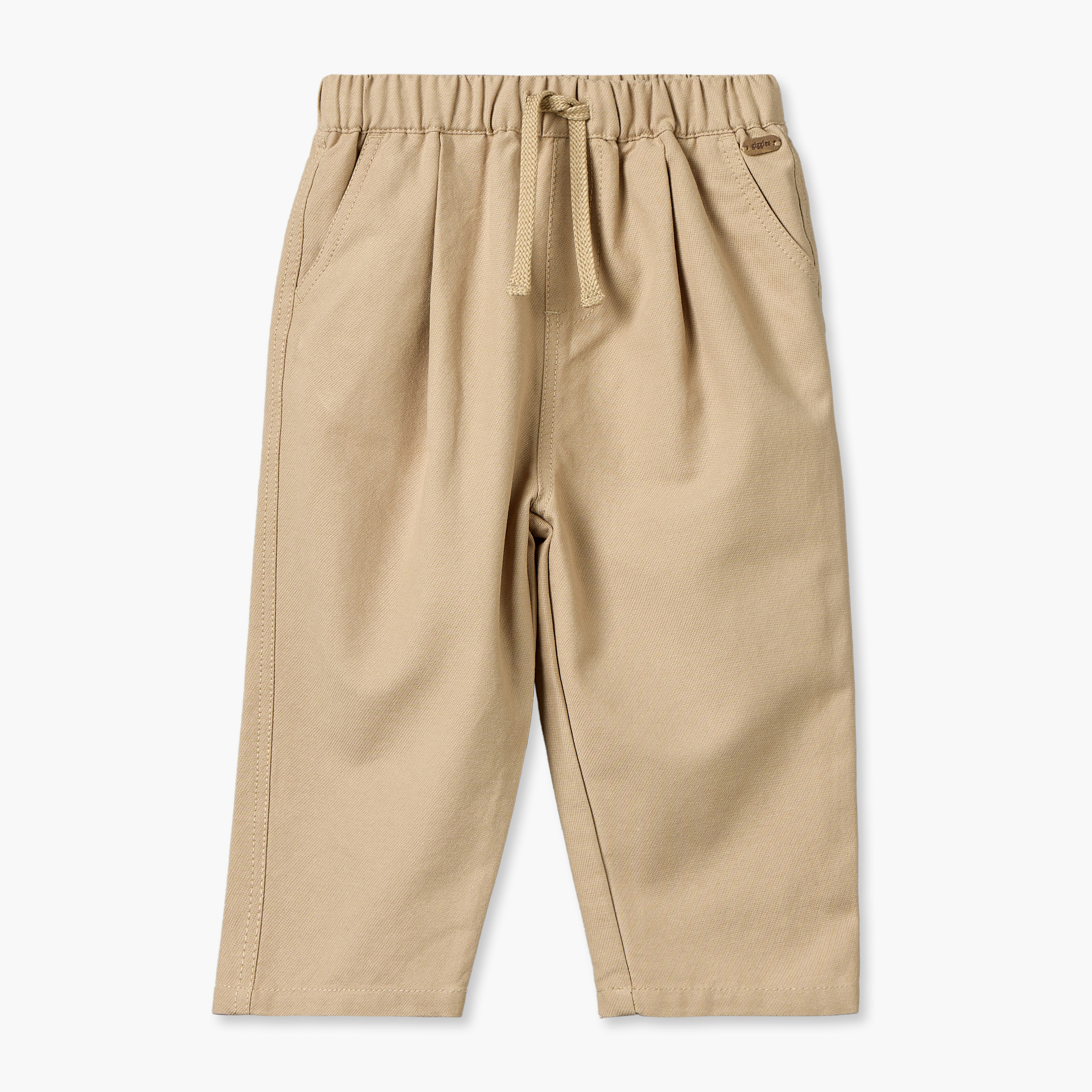 Giggles Pleated Trousers with Elasticated Drawstring-boys-clothing-bottoms-trousers-image-2