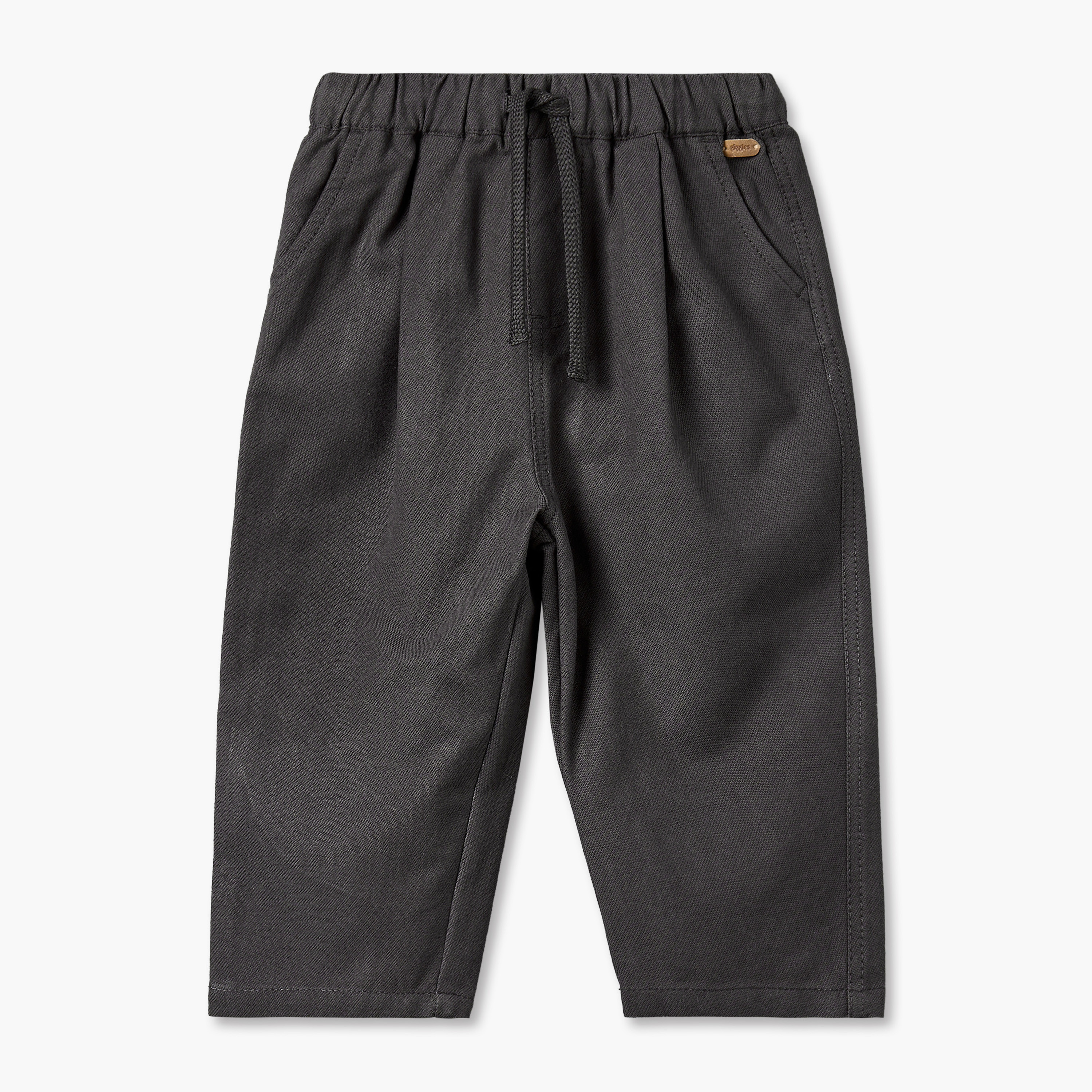 Giggles Pleated Trousers with Elasticated Drawstring Waist-boys-clothing-bottoms-trousers-image-2