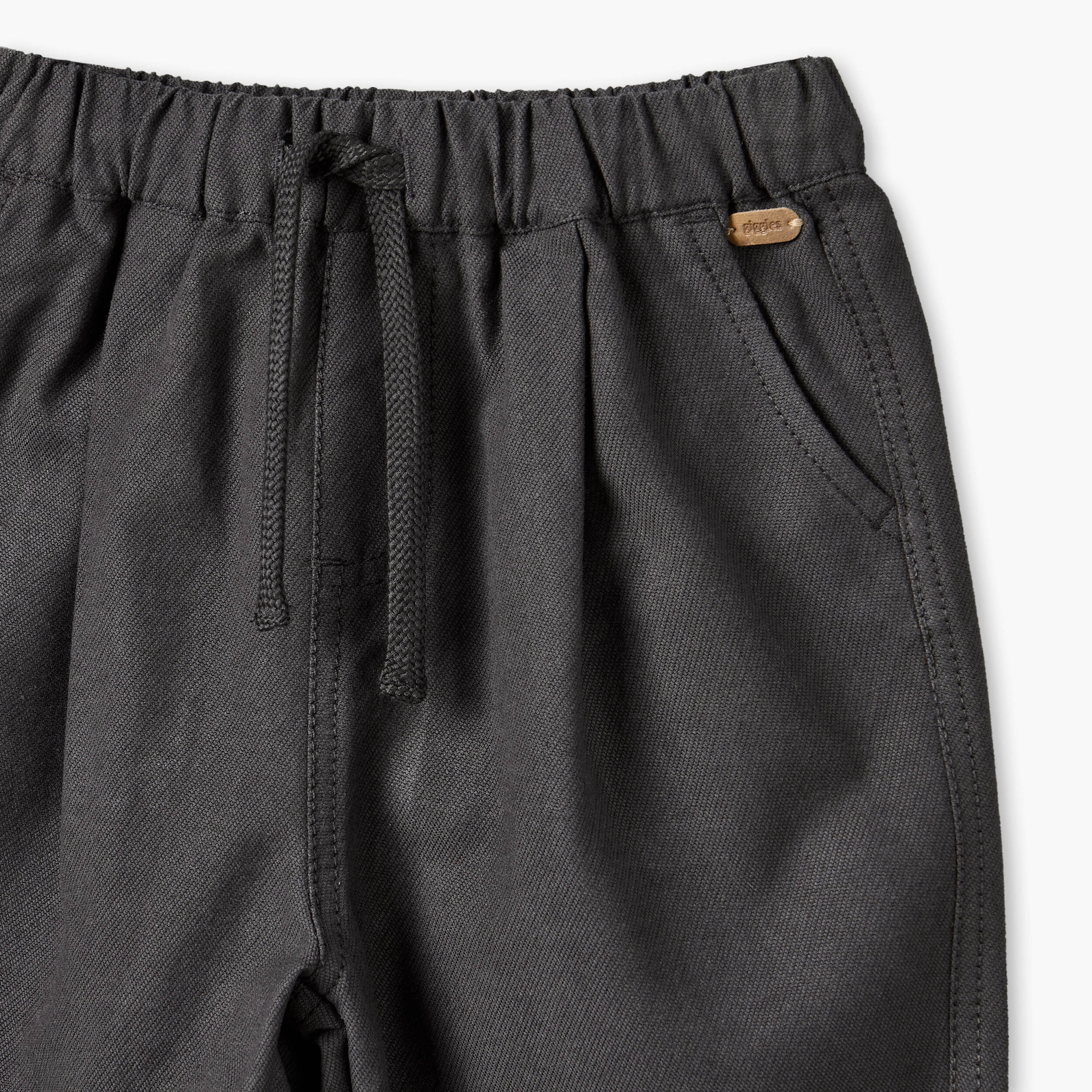 Giggles Pleated Trousers with Elasticated Drawstring Waist-boys-clothing-bottoms-trousers-image-4