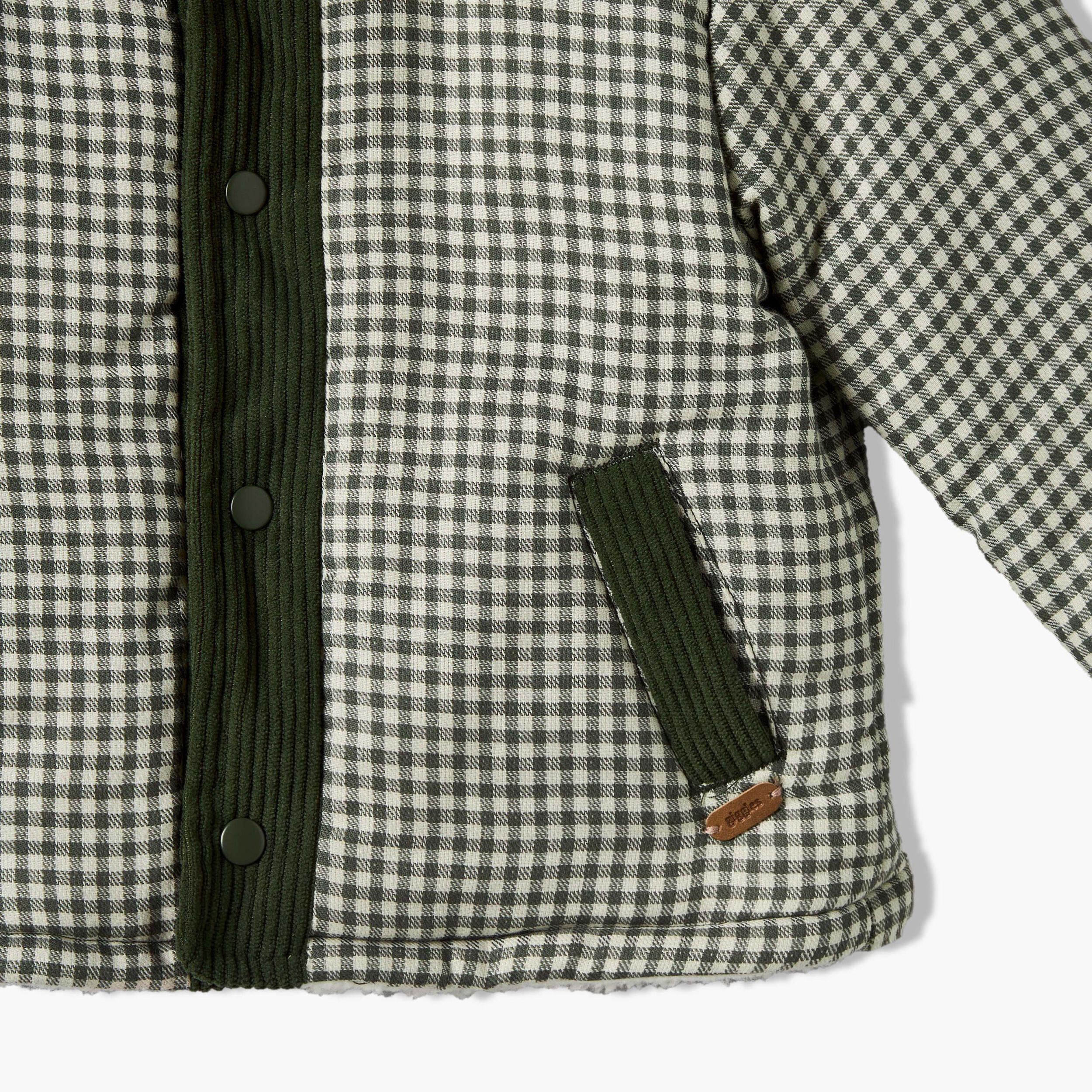 Giggles Checked Jacket with Long Sleeves-baby-boys-clothing-winterwear-jacketsandblazers-image-4