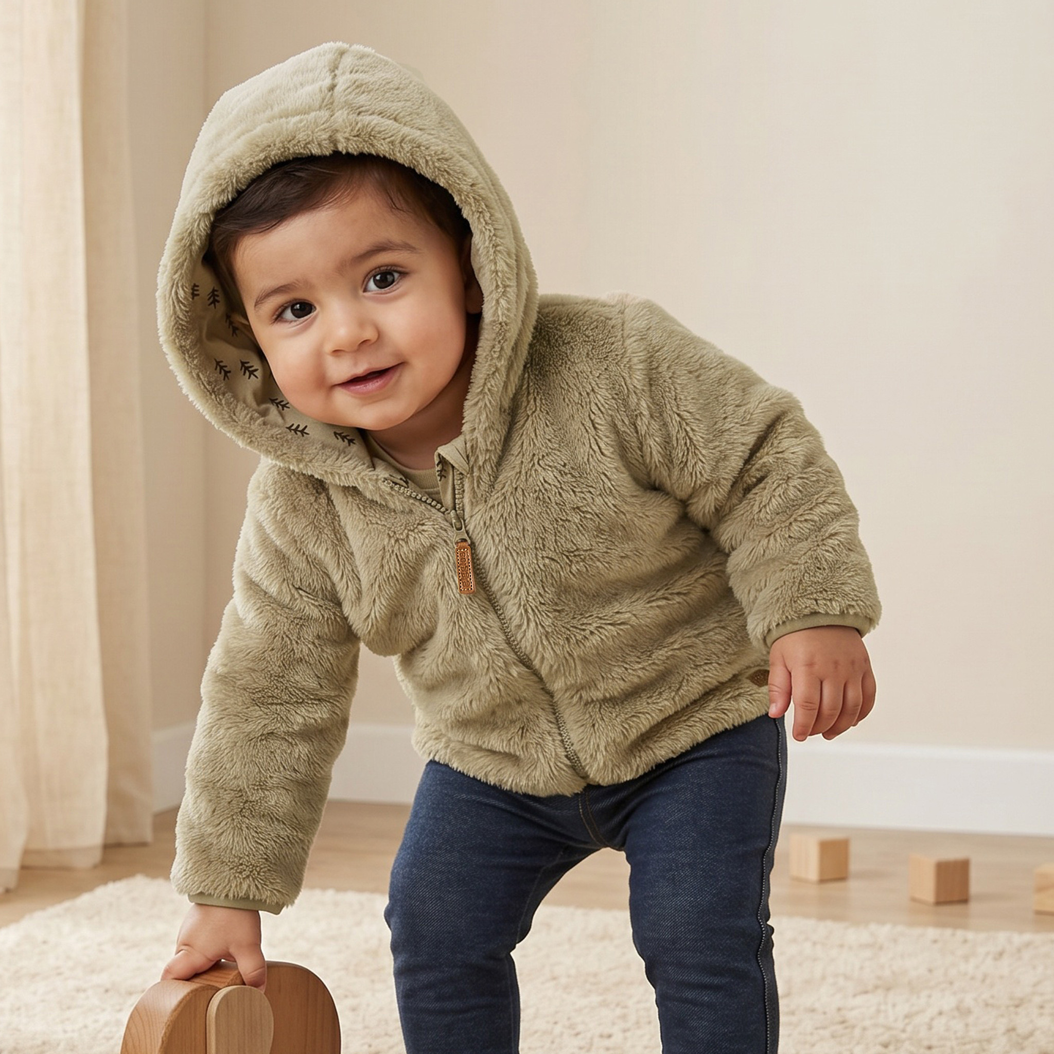 Giggles Hooded Jacket with Zip Closure-baby-boys-clothing-winterwear-jacketsandblazers-image-1