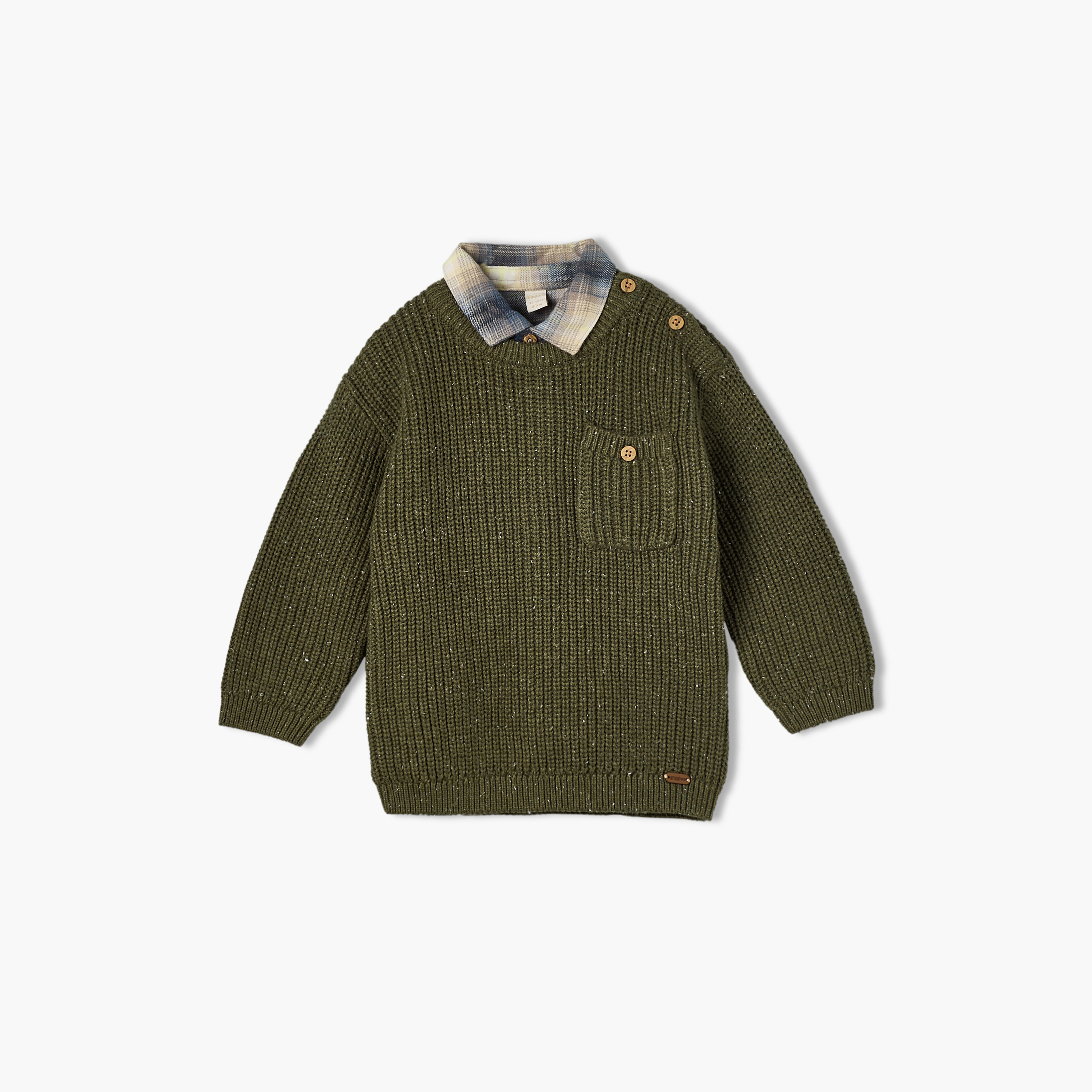 كنزة بياقة عادية وجيب من جيجلز-baby-boys-clothing-winterwear-jumpersandcardigans-image-1